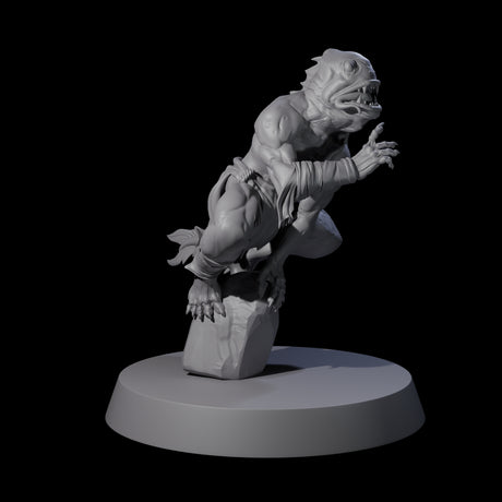 Six Fishy Deep Ones Miniature for Dungeons and Dragons, Pathfinder or other TTRPGs