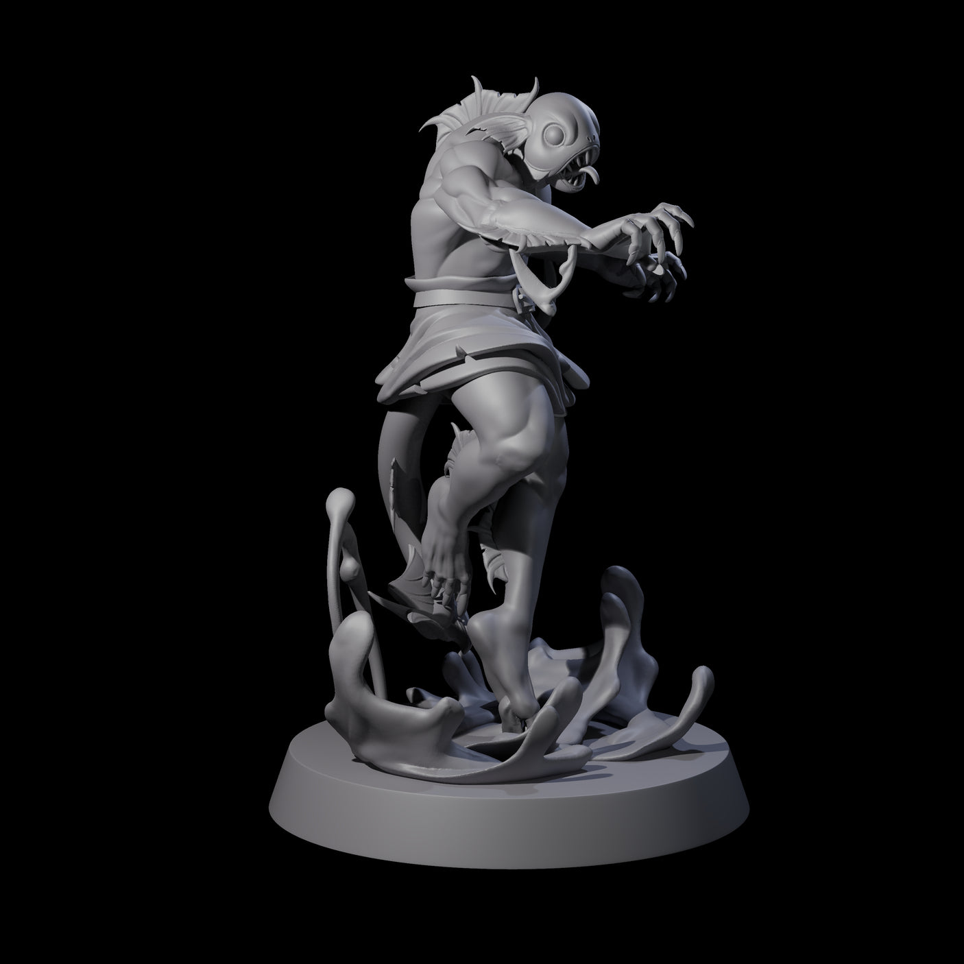 Six Fishy Deep Ones Miniature for Dungeons and Dragons, Pathfinder or other TTRPGs
