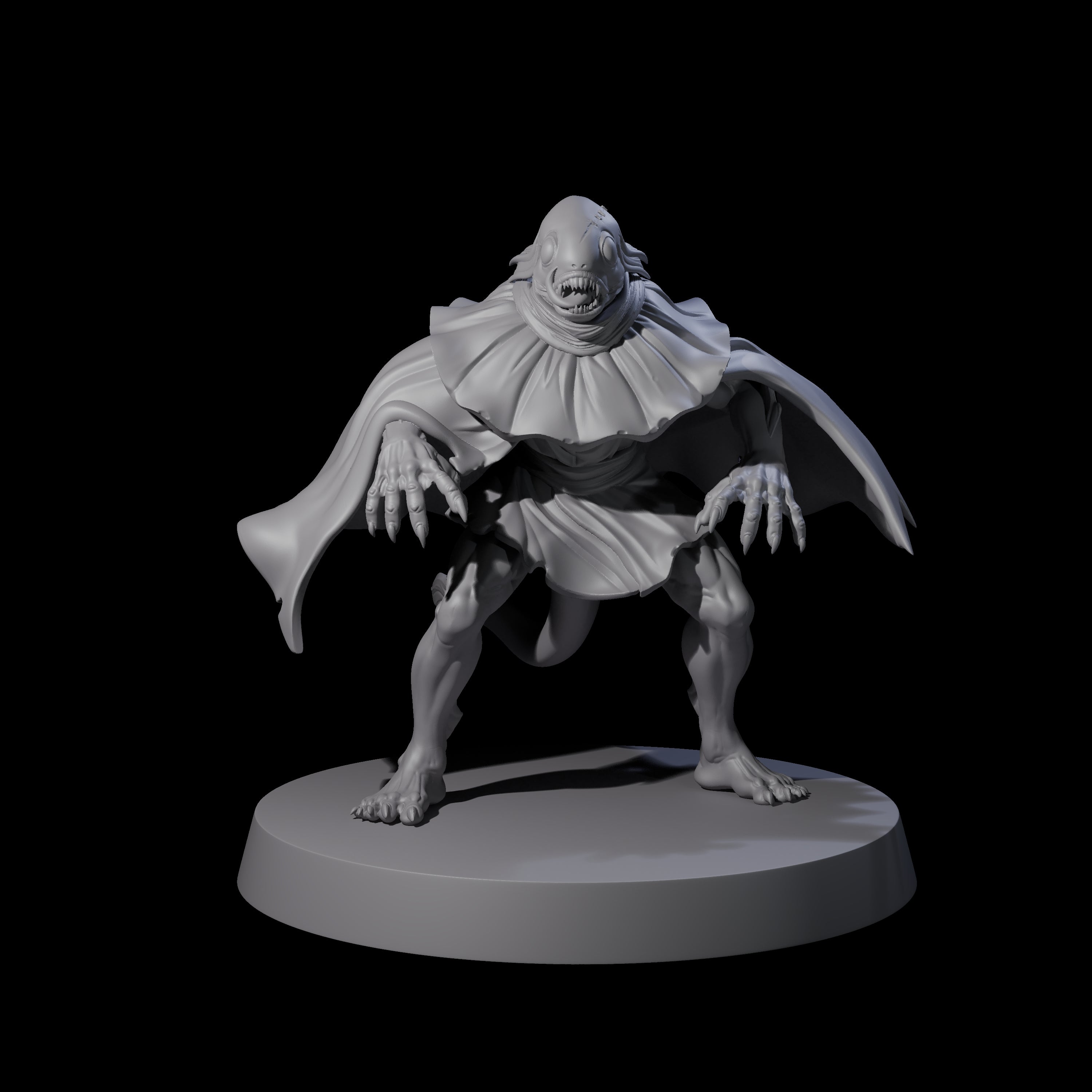 Six Fishy Deep Ones Miniature for Dungeons and Dragons, Pathfinder or other TTRPGs