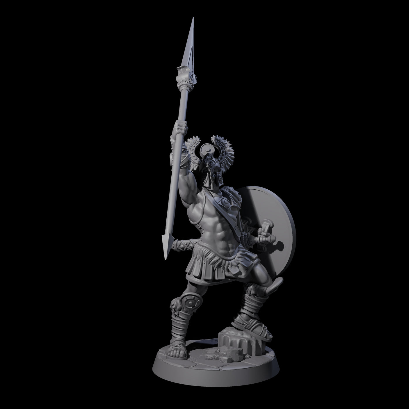 Six Greek Inspired Spear Hoplites Miniature for Dungeons and Dragons, Pathfinder or other TTRPGs
