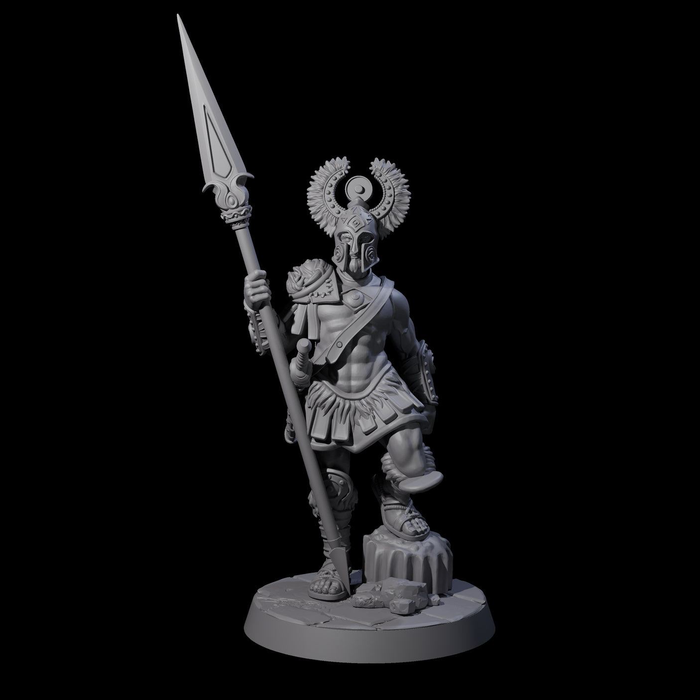 Six Greek Inspired Spear Hoplites Miniature for Dungeons and Dragons, Pathfinder or other TTRPGs