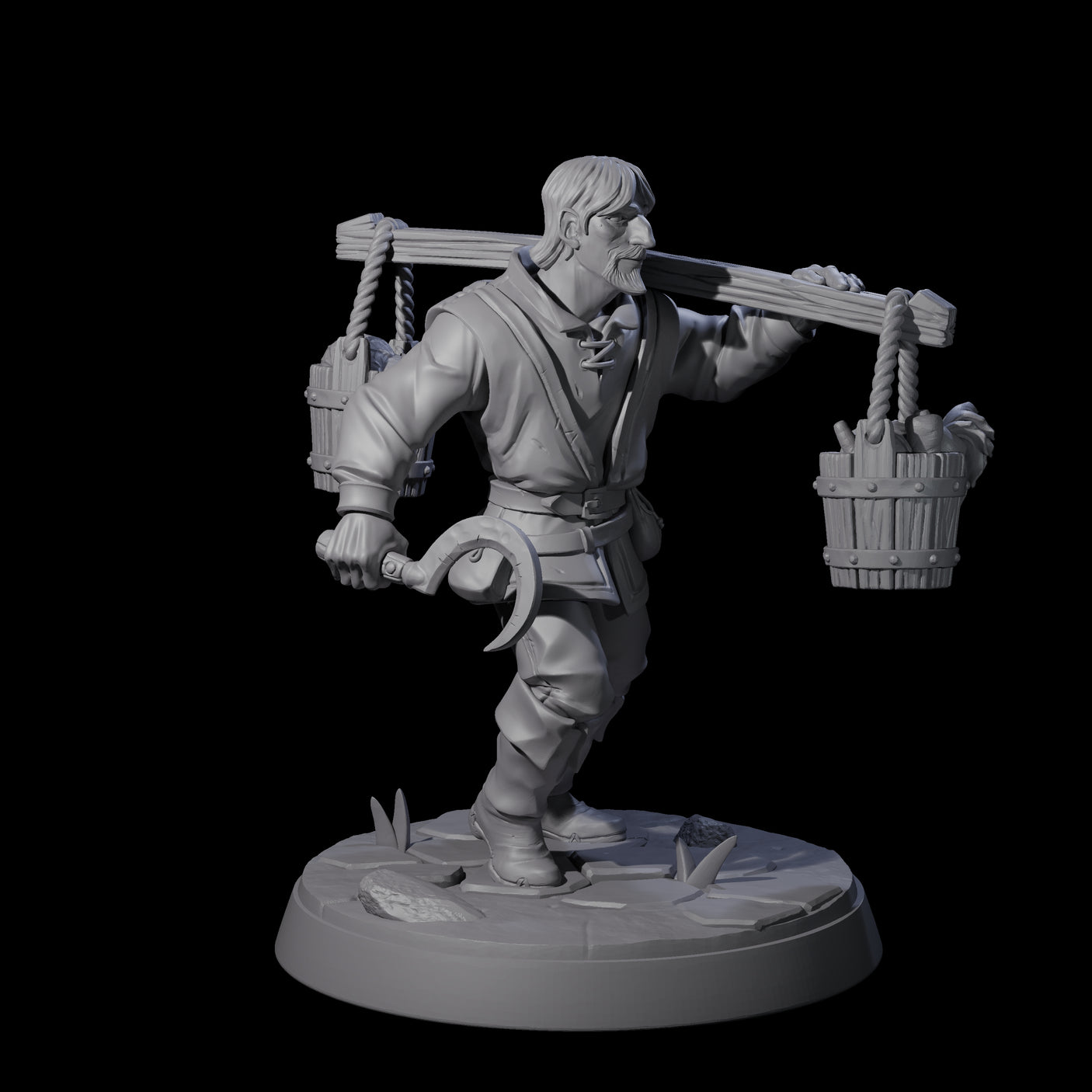 Six Hard Working Villagers Miniature for Dungeons and Dragons, Pathfinder or other TTRPGs