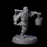 Six Hard Working Villagers Miniature for Dungeons and Dragons, Pathfinder or other TTRPGs