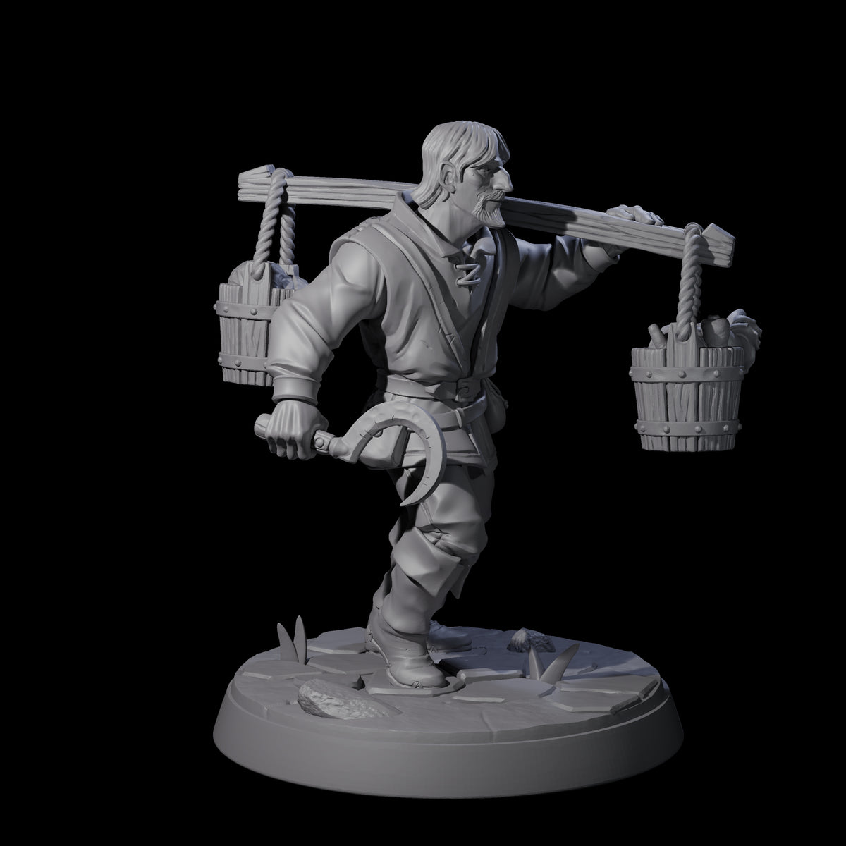 Six Hard Working Villagers Miniature for Dungeons and Dragons, Pathfinder or other TTRPGs