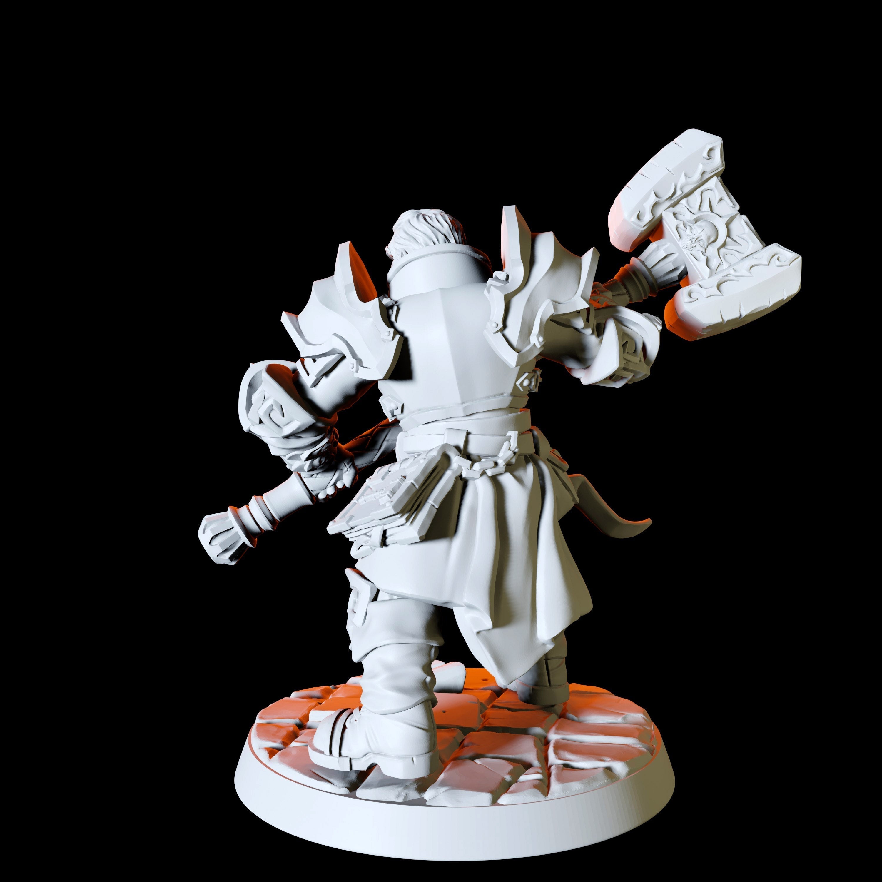 Six Human Paladin Miniatures for Dungeons and Dragons - Myth Forged