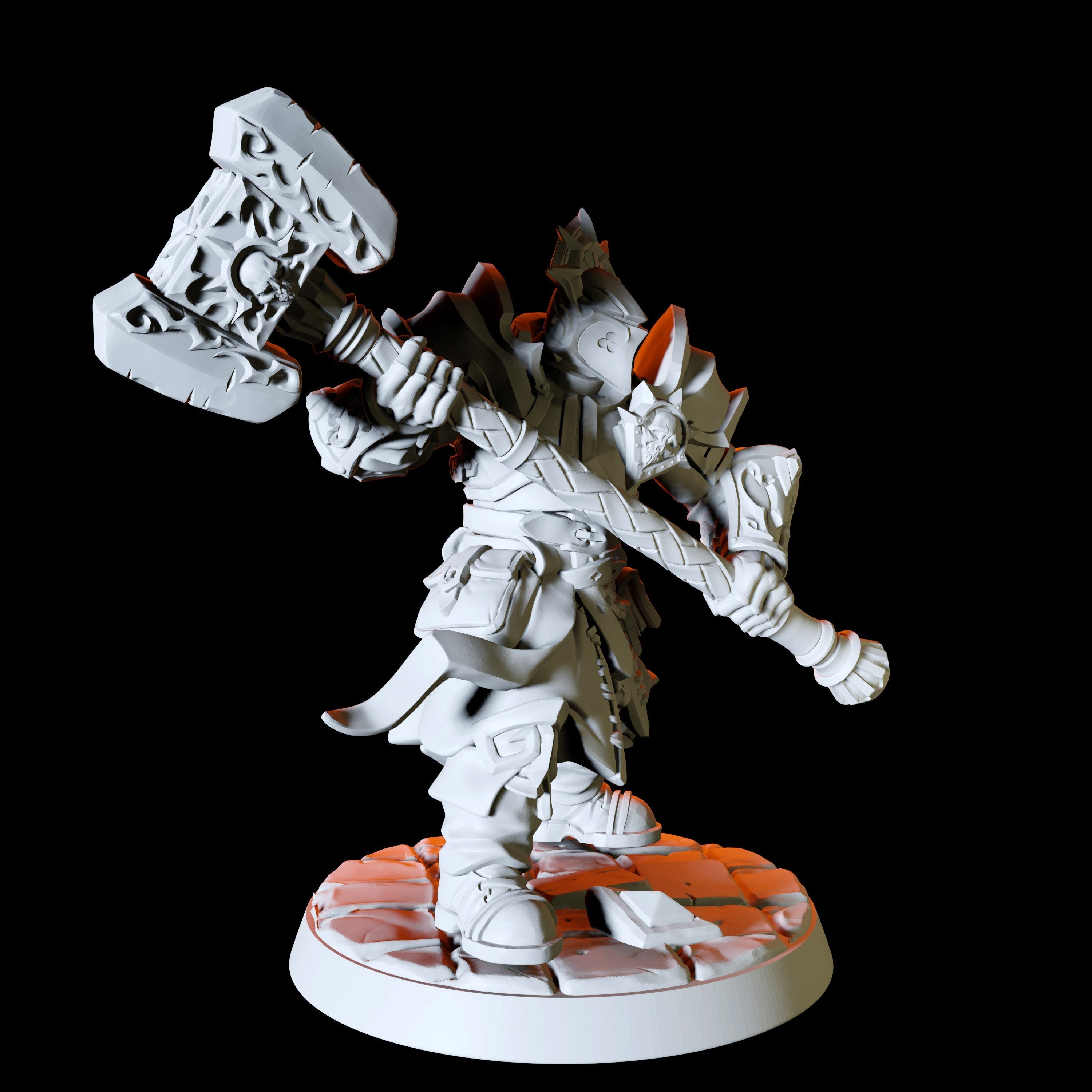 Six Human Paladin Miniatures for Dungeons and Dragons - Myth Forged