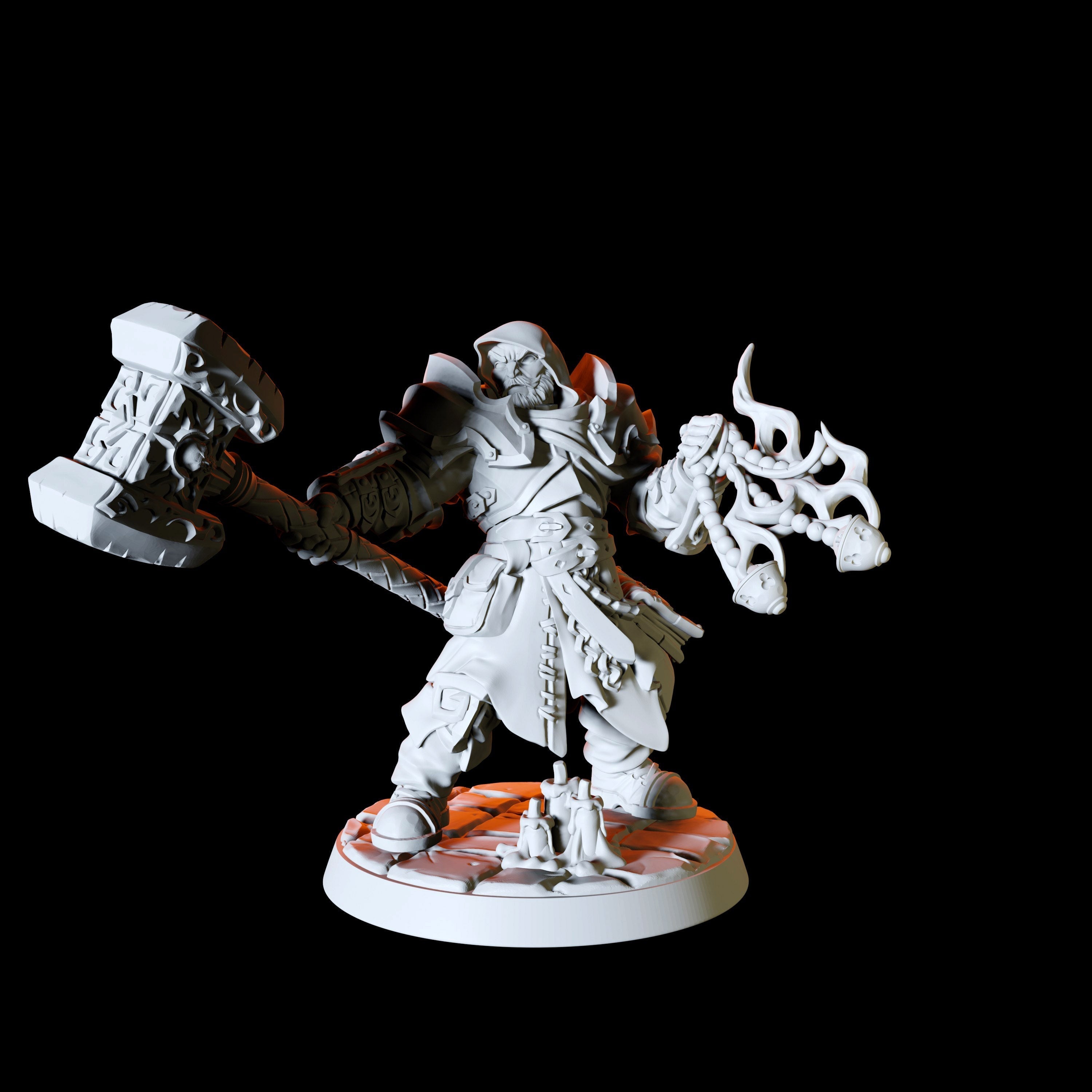 Six Human Paladin Miniatures for Dungeons and Dragons - Myth Forged