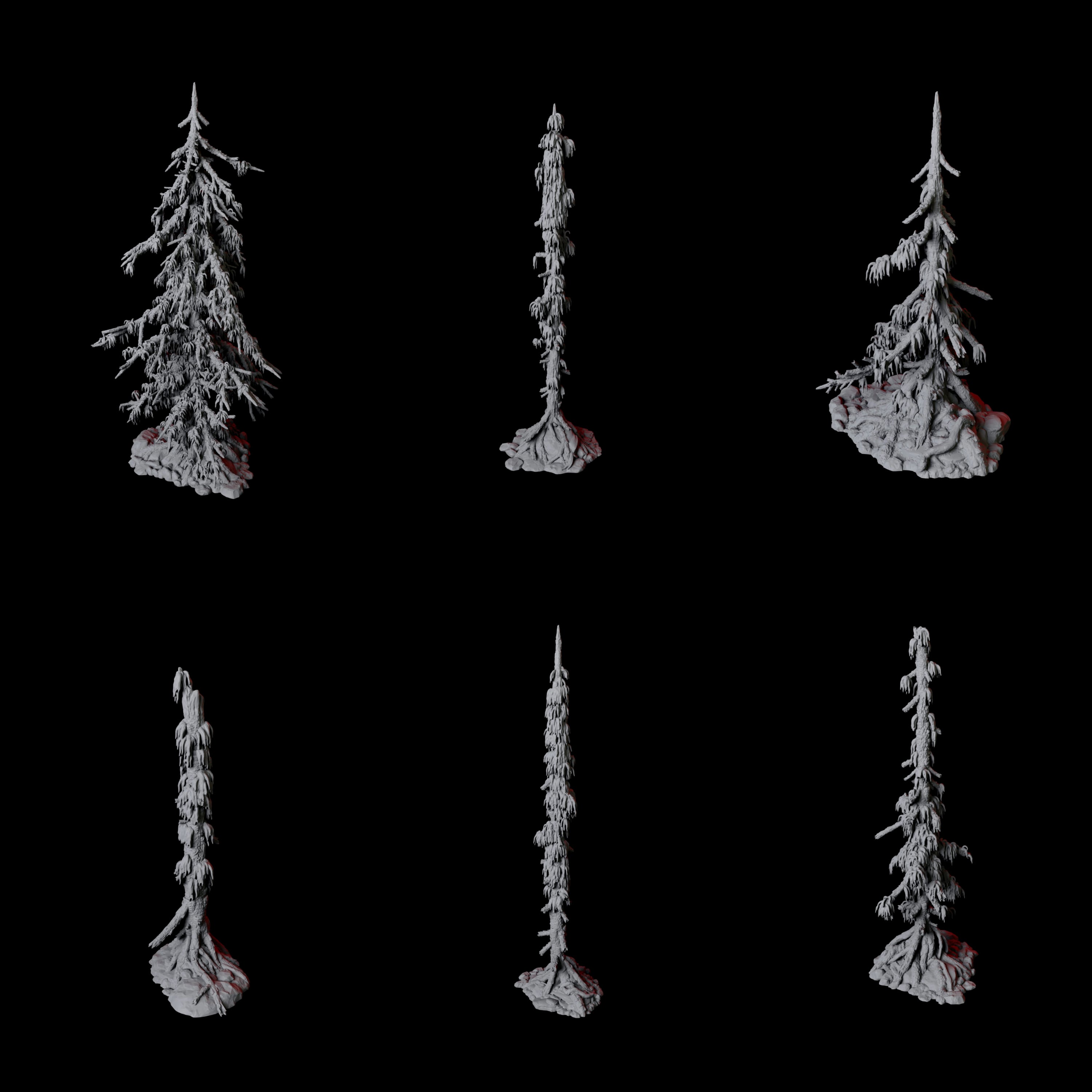 Six Infected Trees - Scatter Terrain Miniature for Dungeons and Dragons - Myth Forged