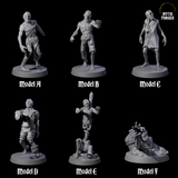 Six Lurching Zombies Miniature for Dungeons and Dragons, Pathfinder or other TTRPGs