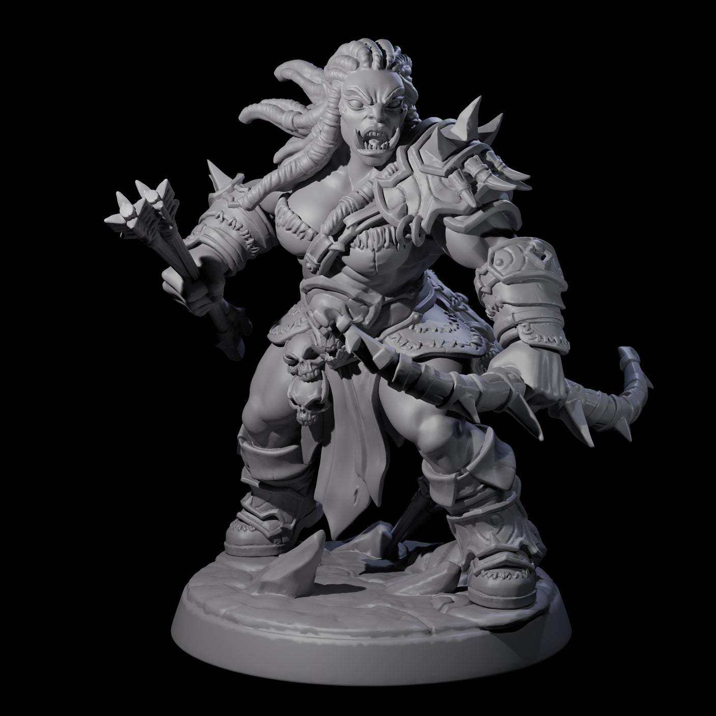Six Marauding Orc Raiders Miniature for Dungeons and Dragons, Pathfinder or other TTRPGs