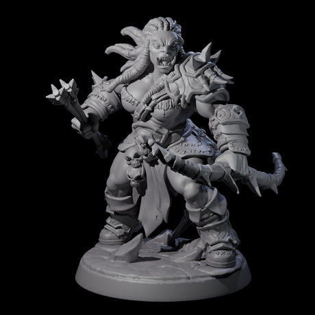 Six Marauding Orc Raiders Miniature for Dungeons and Dragons, Pathfinder or other TTRPGs