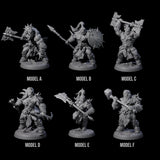 Six Marauding Orc Raiders Miniature for Dungeons and Dragons, Pathfinder or other TTRPGs