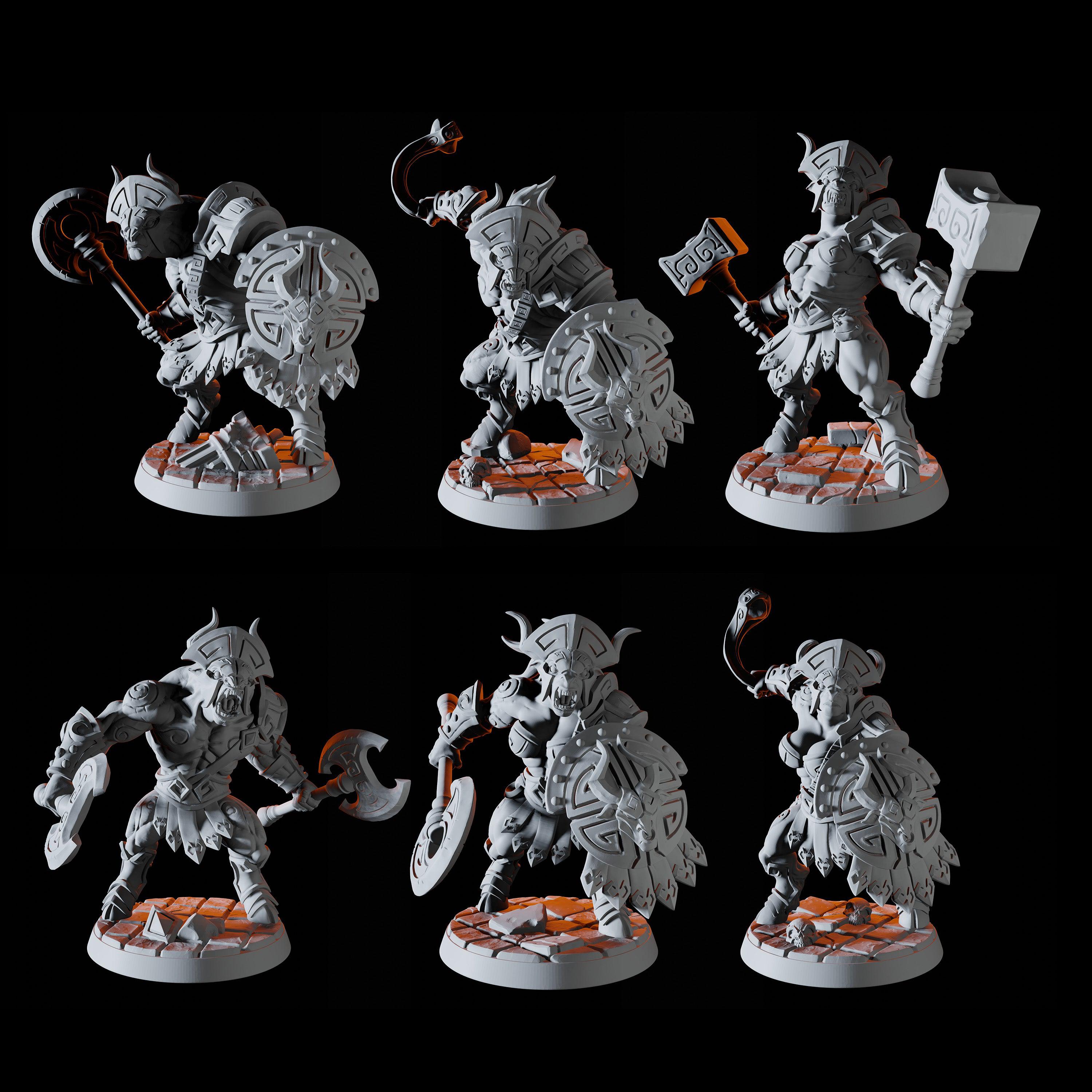 Six Minotaur Miniatures for Dungeons and Dragons - Myth Forged