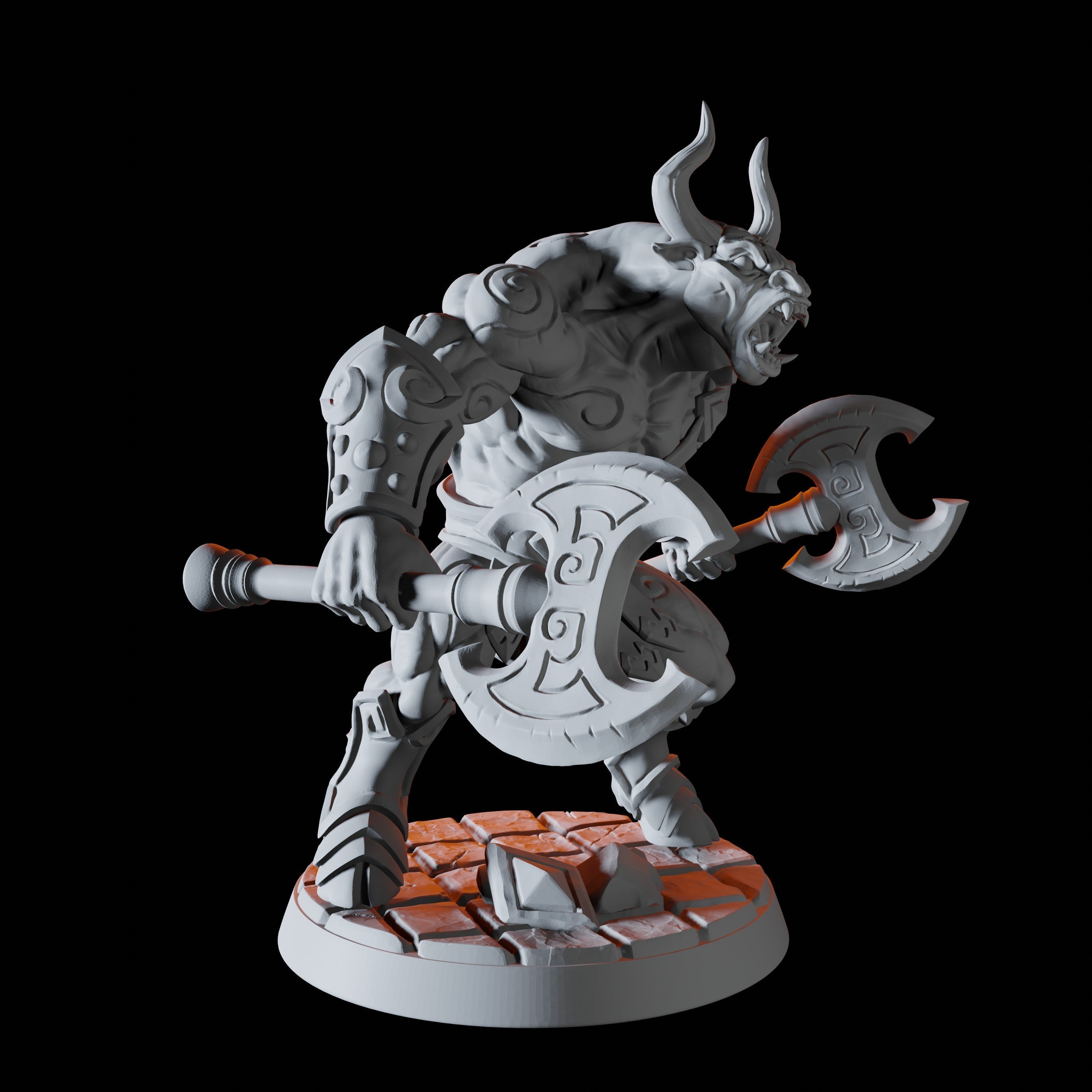 Six Minotaur Miniatures for Dungeons and Dragons - Myth Forged