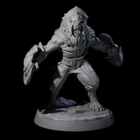 Six Muscular Leonin Warriors Miniature for Dungeons and Dragons, Pathfinder or other TTRPGs
