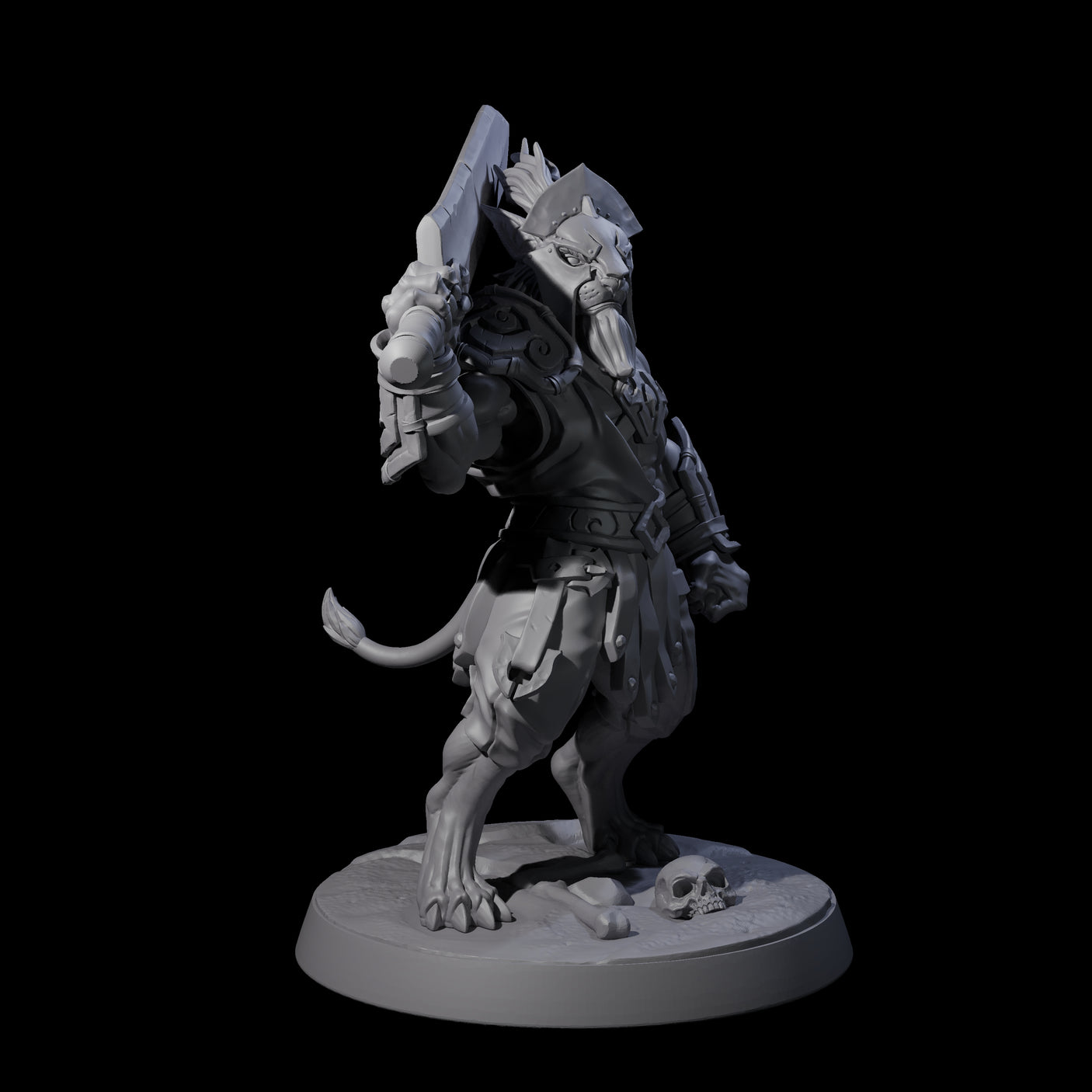 Six Muscular Leonin Warriors Miniature for Dungeons and Dragons, Pathfinder or other TTRPGs