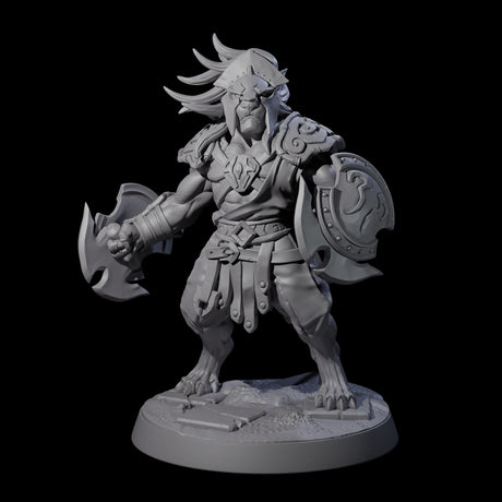 Six Muscular Leonin Warriors Miniature for Dungeons and Dragons, Pathfinder or other TTRPGs