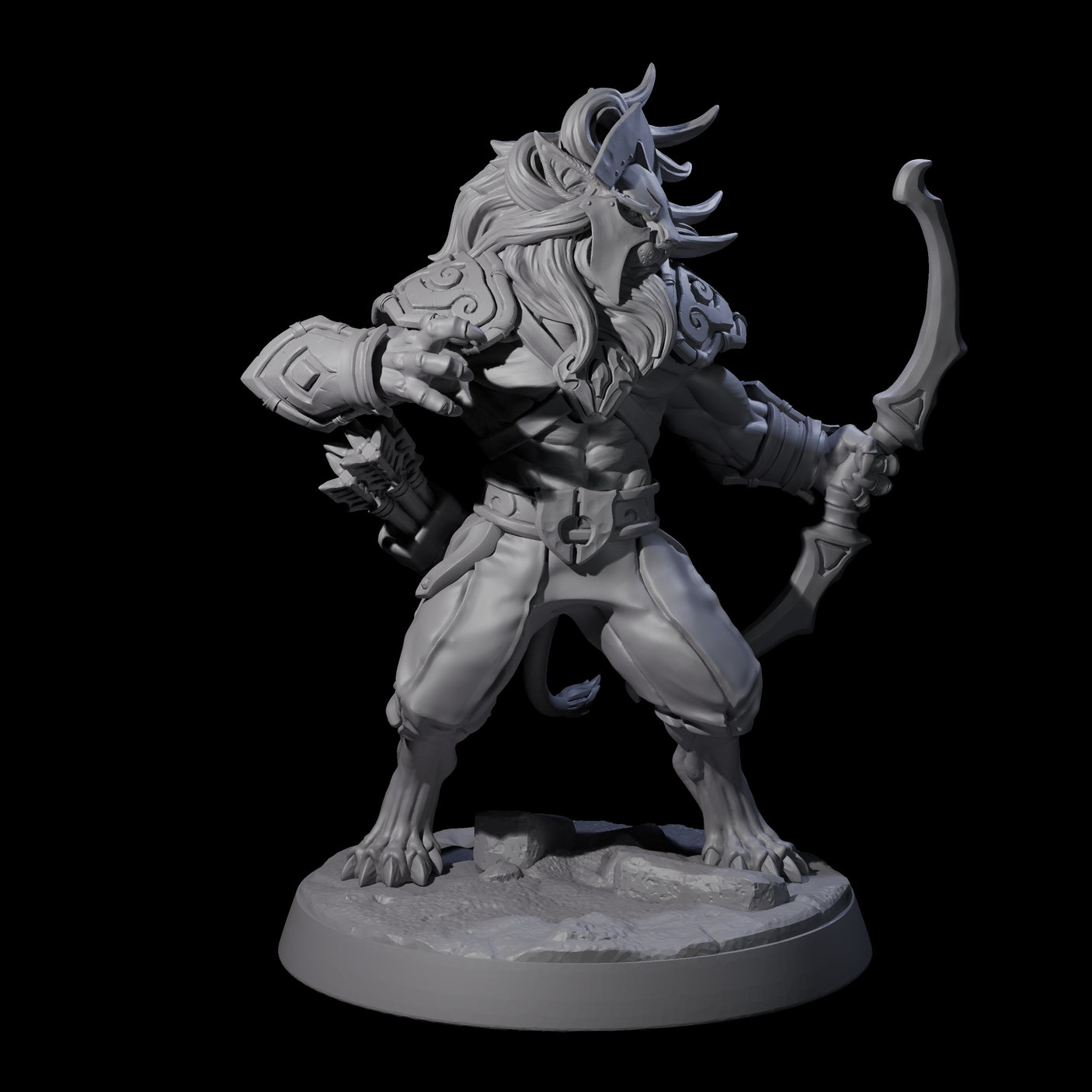 Six Muscular Leonin Warriors Miniature for Dungeons and Dragons, Pathfinder or other TTRPGs