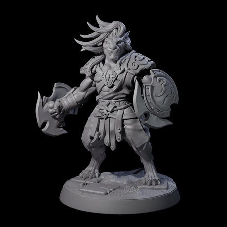 Six Muscular Leonin Warriors Miniature for Dungeons and Dragons, Pathfinder or other TTRPGs