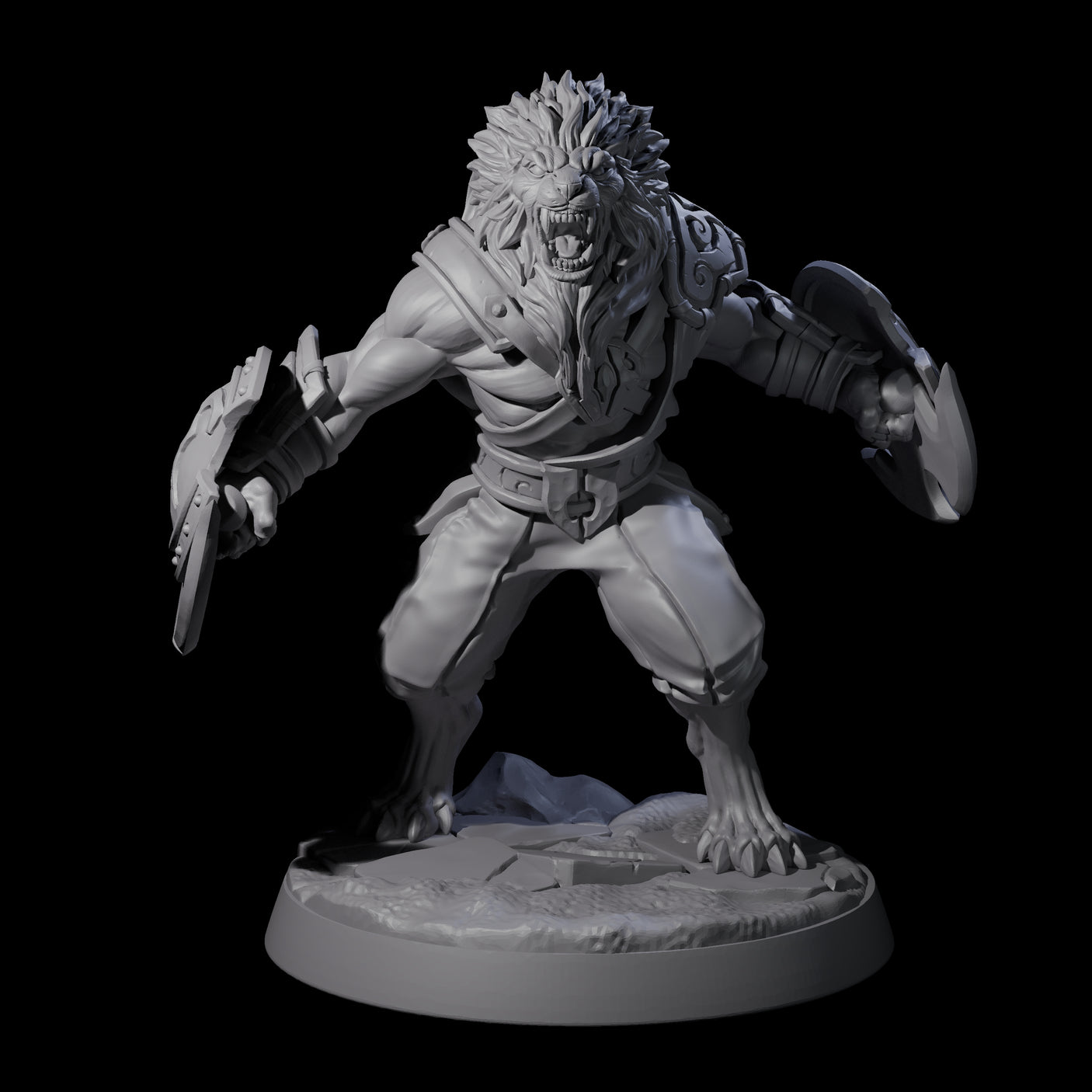 Six Muscular Leonin Warriors Miniature for Dungeons and Dragons, Pathfinder or other TTRPGs