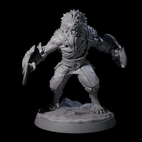 Six Muscular Leonin Warriors Miniature for Dungeons and Dragons, Pathfinder or other TTRPGs