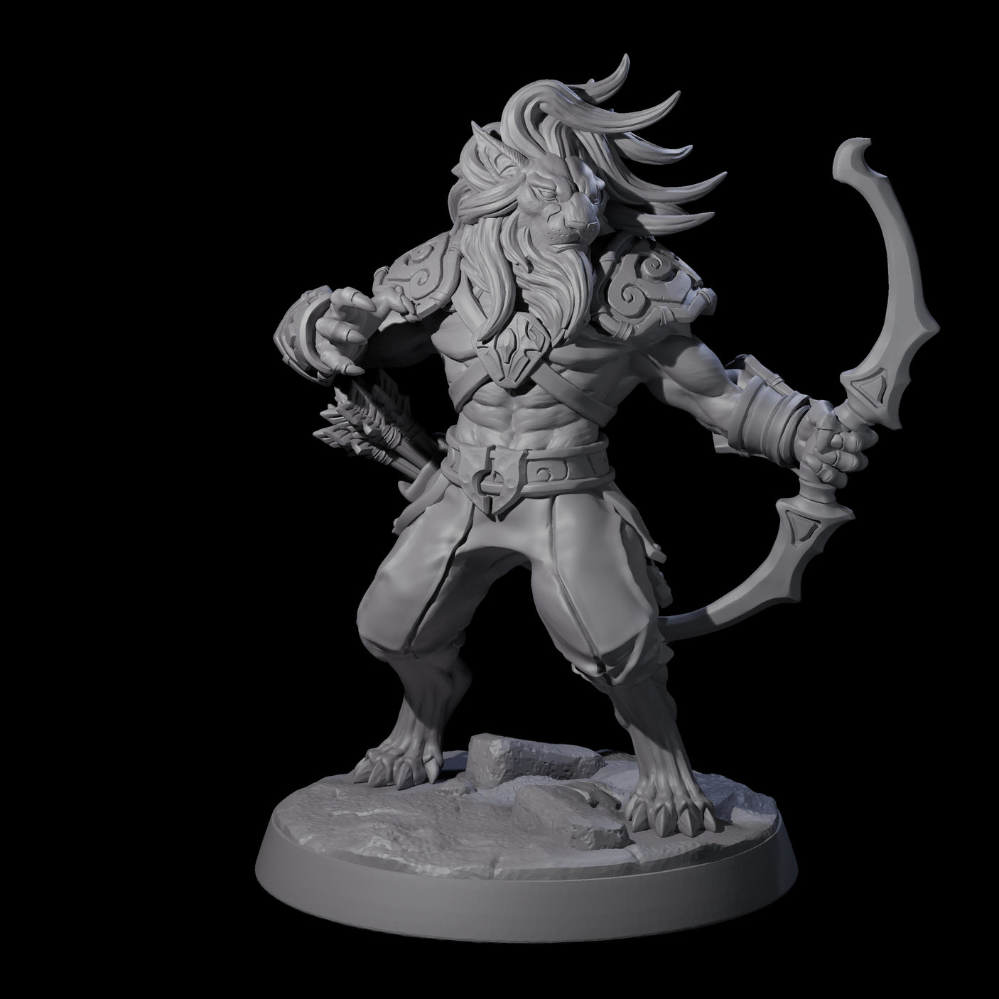 Six Muscular Leonin Warriors Miniature for Dungeons and Dragons, Pathfinder or other TTRPGs