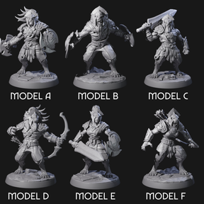 Six Muscular Leonin Warriors Miniature for Dungeons and Dragons, Pathfinder or other TTRPGs