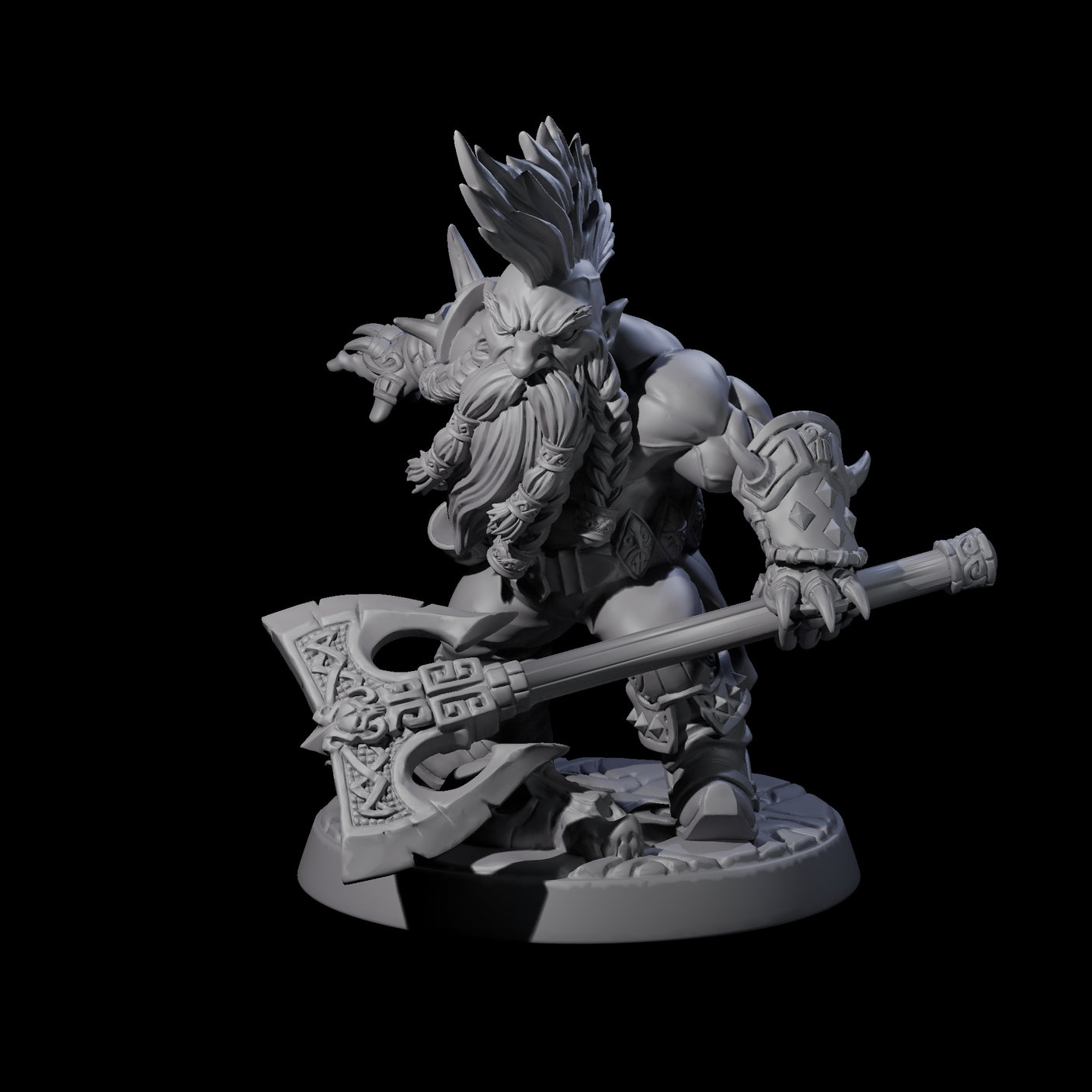 Six Raging Berserker Dwarves Miniature for Dungeons and Dragons, Pathfinder or other TTRPGs