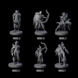 Six Roaming Dark Elf Rangers Miniature for Dungeons and Dragons, Pathfinder or other TTRPGs