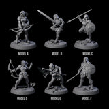 Six Shadowy Assassin Sisters Miniature for Dungeons and Dragons, Pathfinder or other TTRPGs