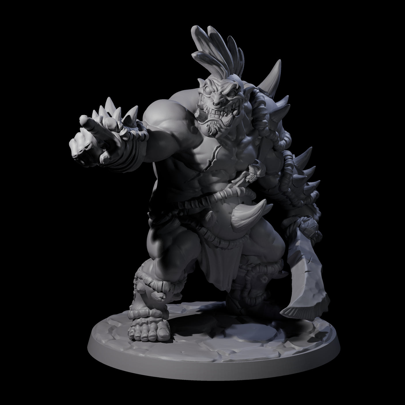 Six Smashing Ogres Miniature for Dungeons and Dragons, Pathfinder or other TTRPGs