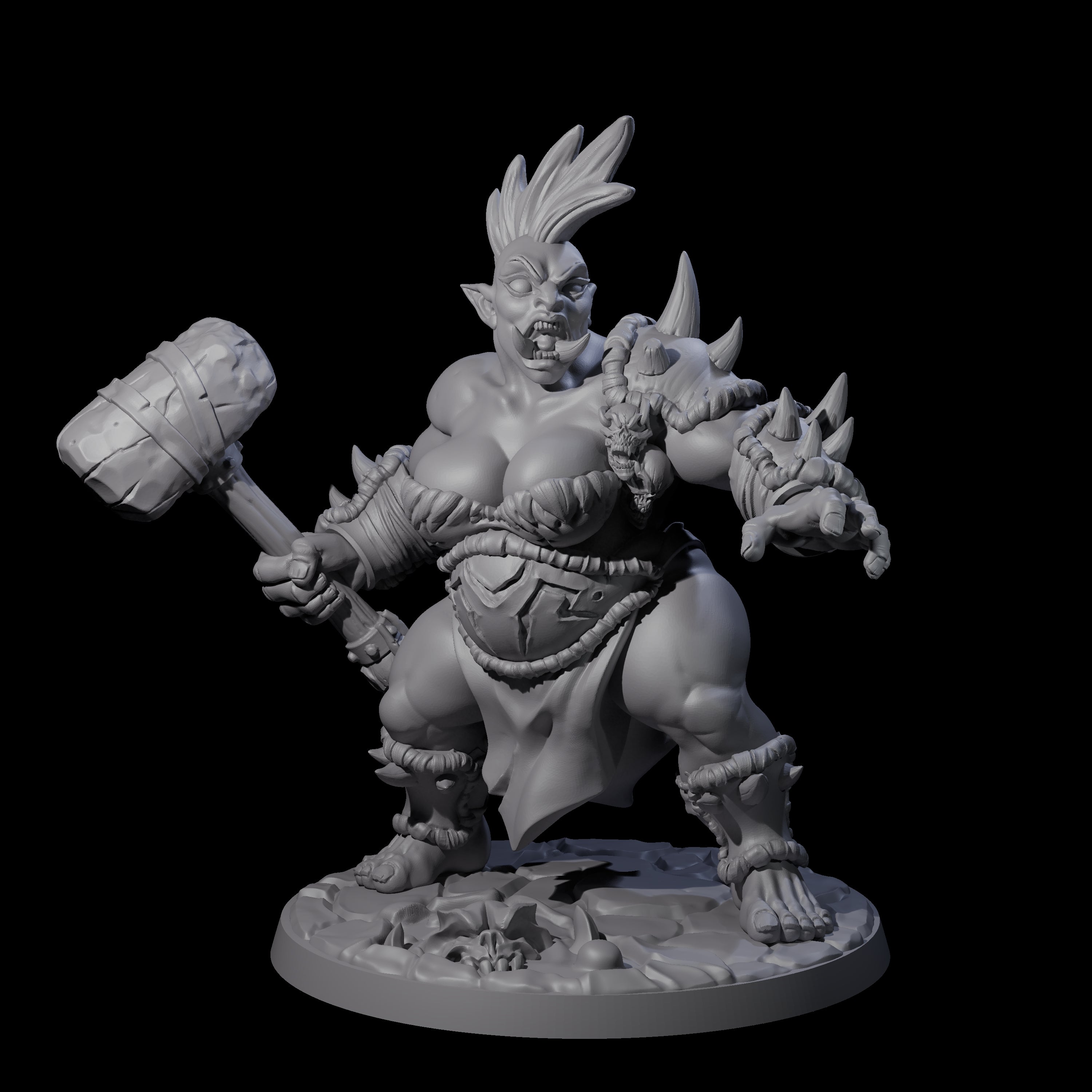 Six Smashing Ogres Miniature for Dungeons and Dragons, Pathfinder or other TTRPGs