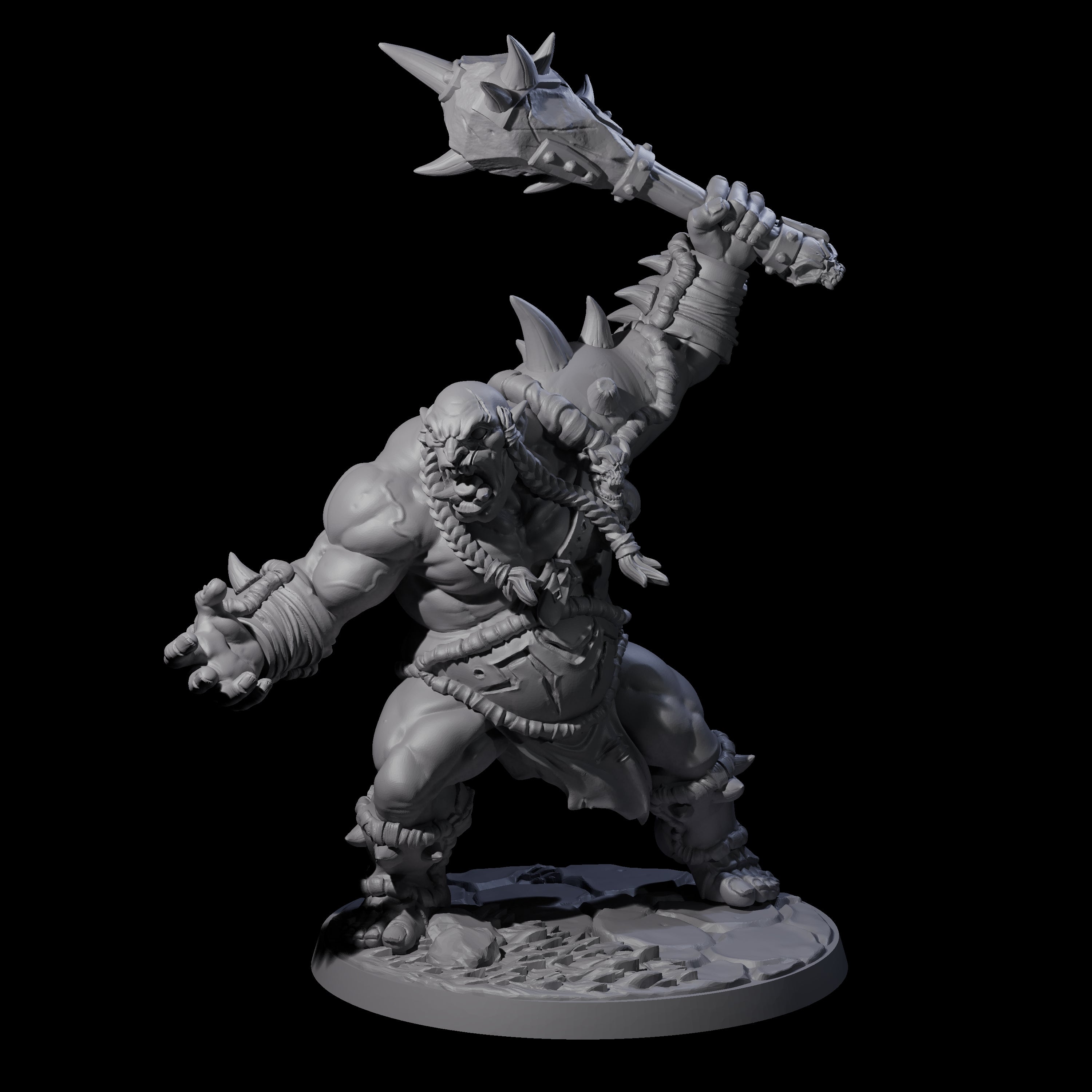 Six Smashing Ogres Miniature for Dungeons and Dragons, Pathfinder or other TTRPGs