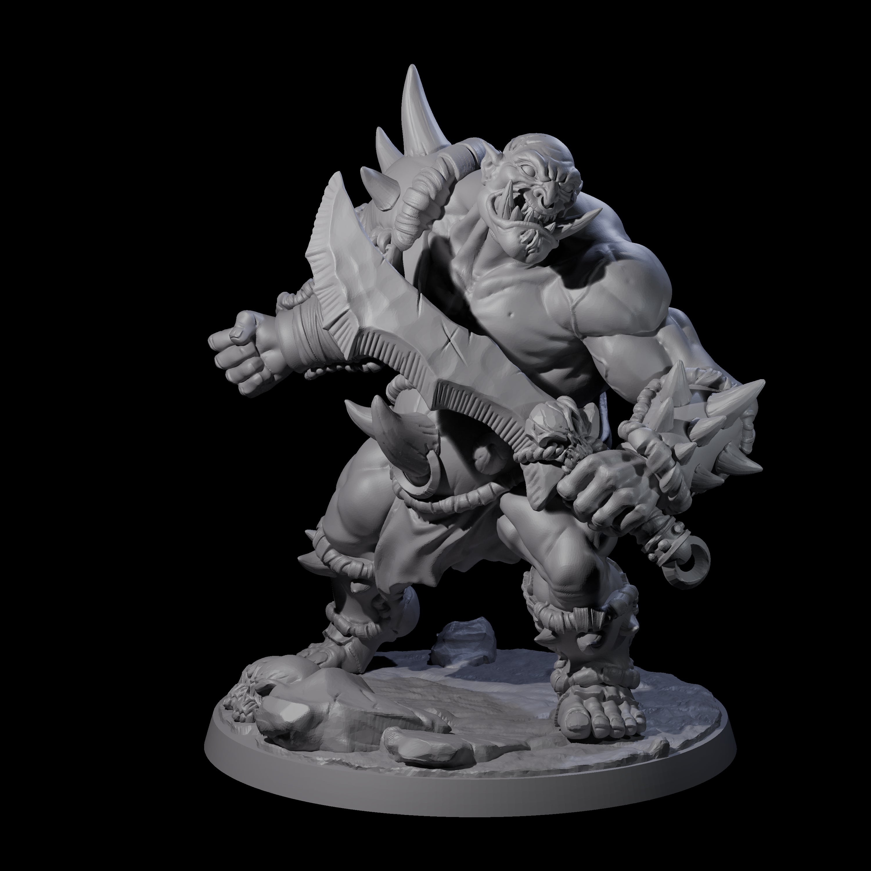 Six Smashing Ogres Miniature for Dungeons and Dragons, Pathfinder or other TTRPGs