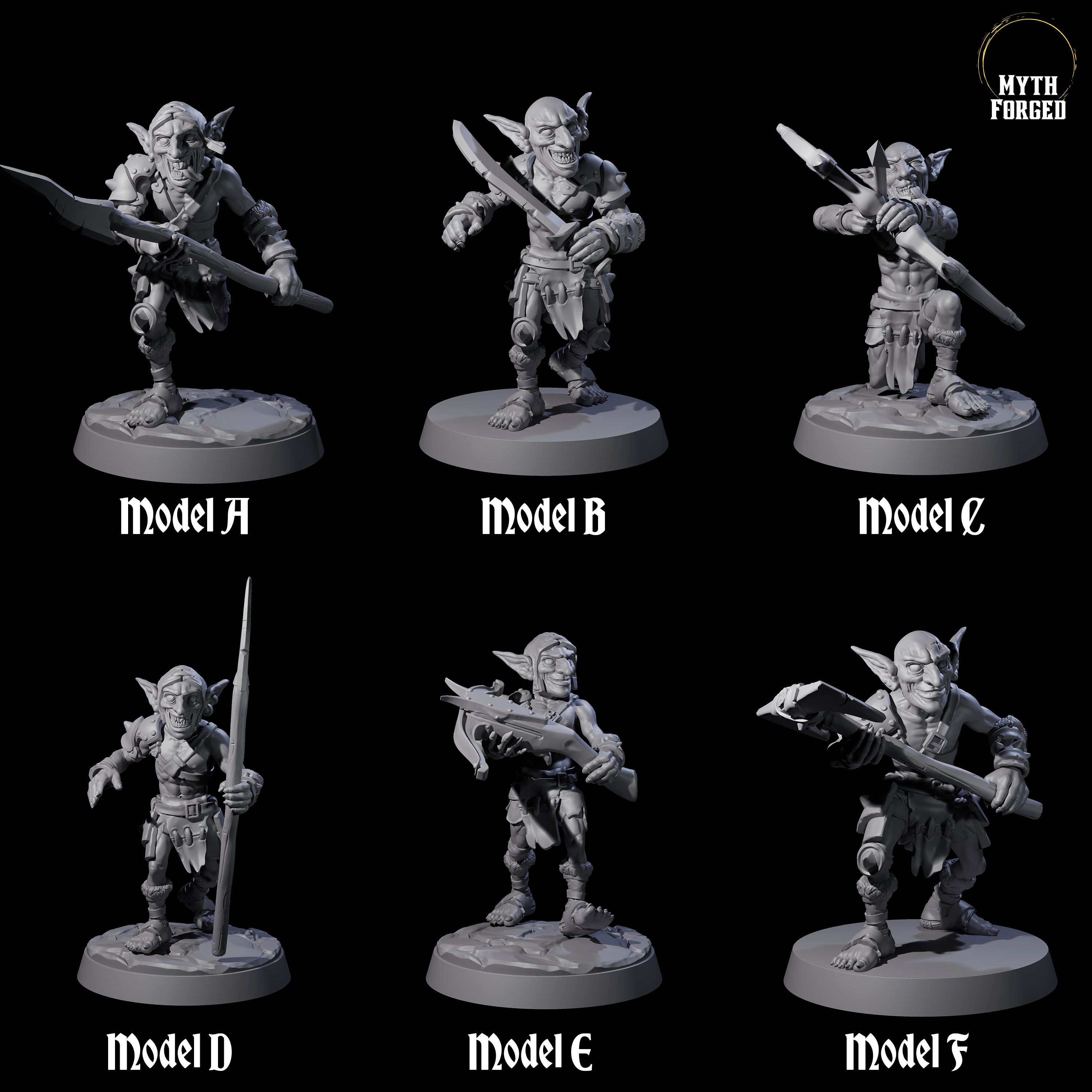 Six Sneaky Goblins Miniature for Dungeons and Dragons, Pathfinder or other TTRPGs