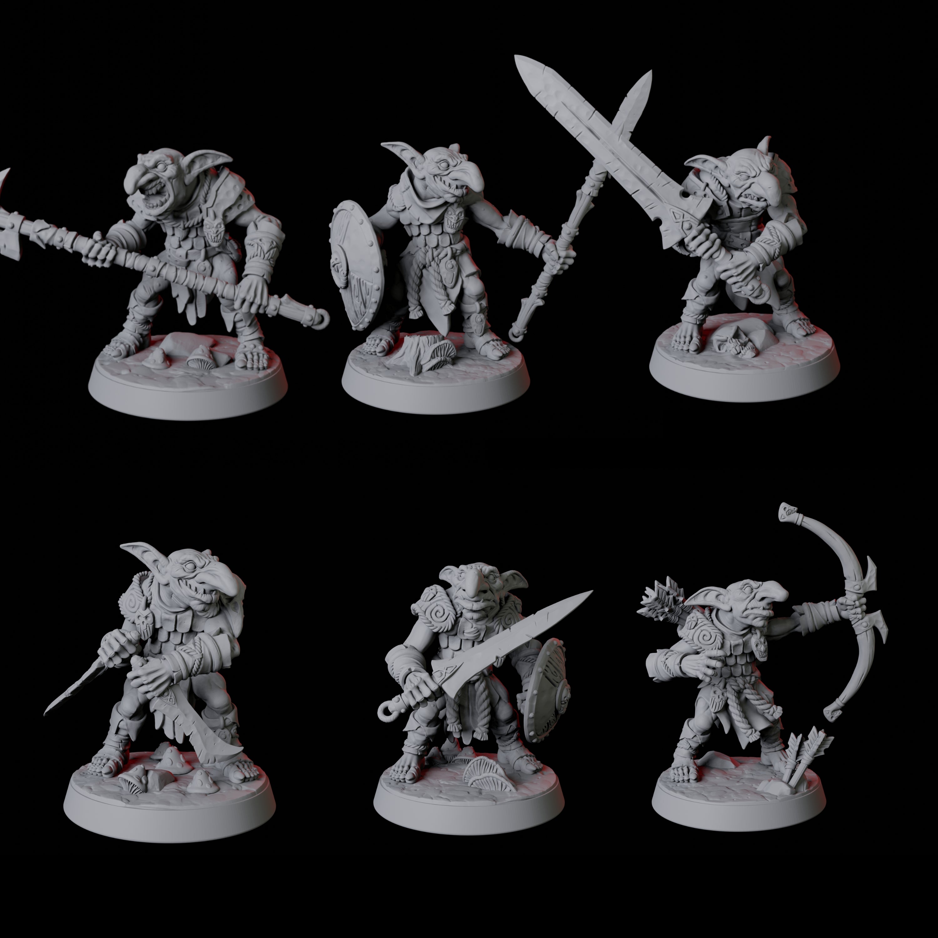 Six Snivelling Goblins Miniature for Dungeons and Dragons, Pathfinder or other TTRPGs