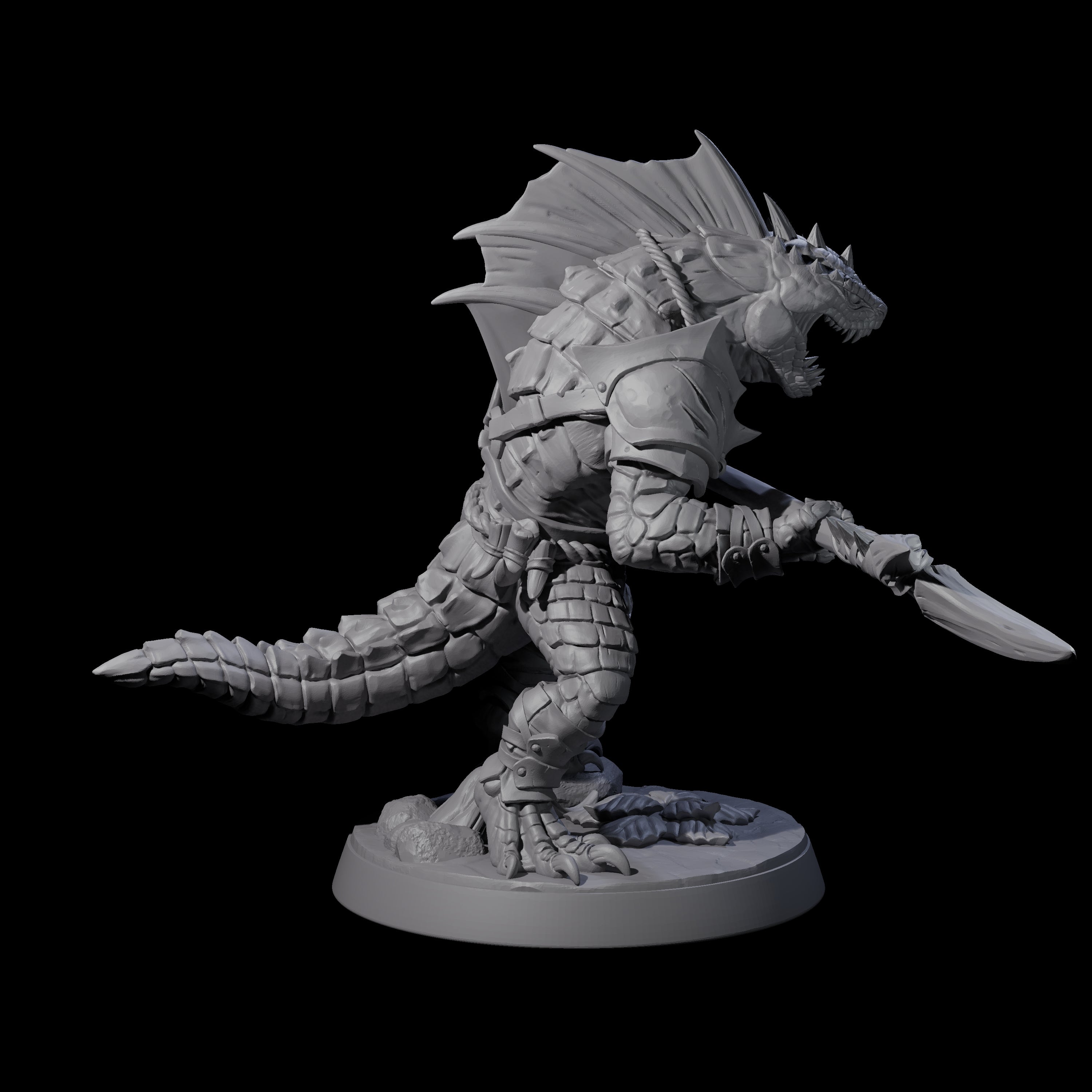 Six Spiky Lizardfolk Miniature for Dungeons and Dragons, Pathfinder or other TTRPGs