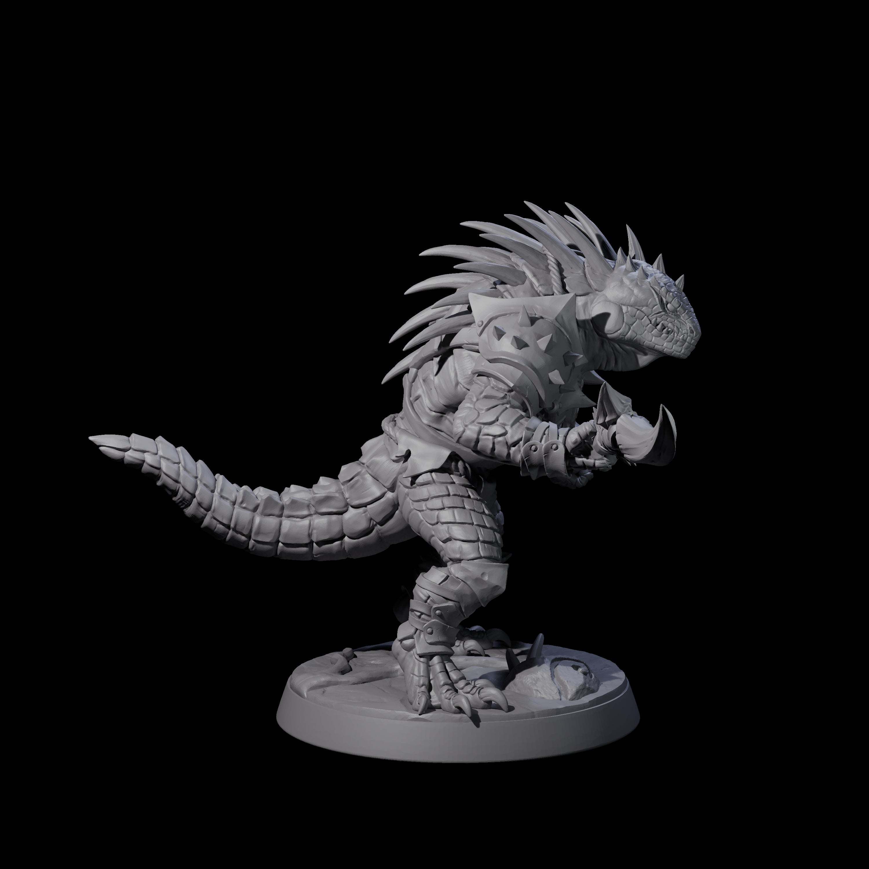 Six Spiky Lizardfolk Miniature for Dungeons and Dragons, Pathfinder or other TTRPGs