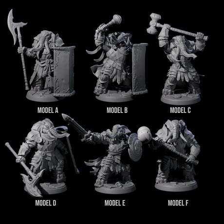 Six Stoic Loxodon Guards Miniature for Dungeons and Dragons, Pathfinder or other TTRPGs