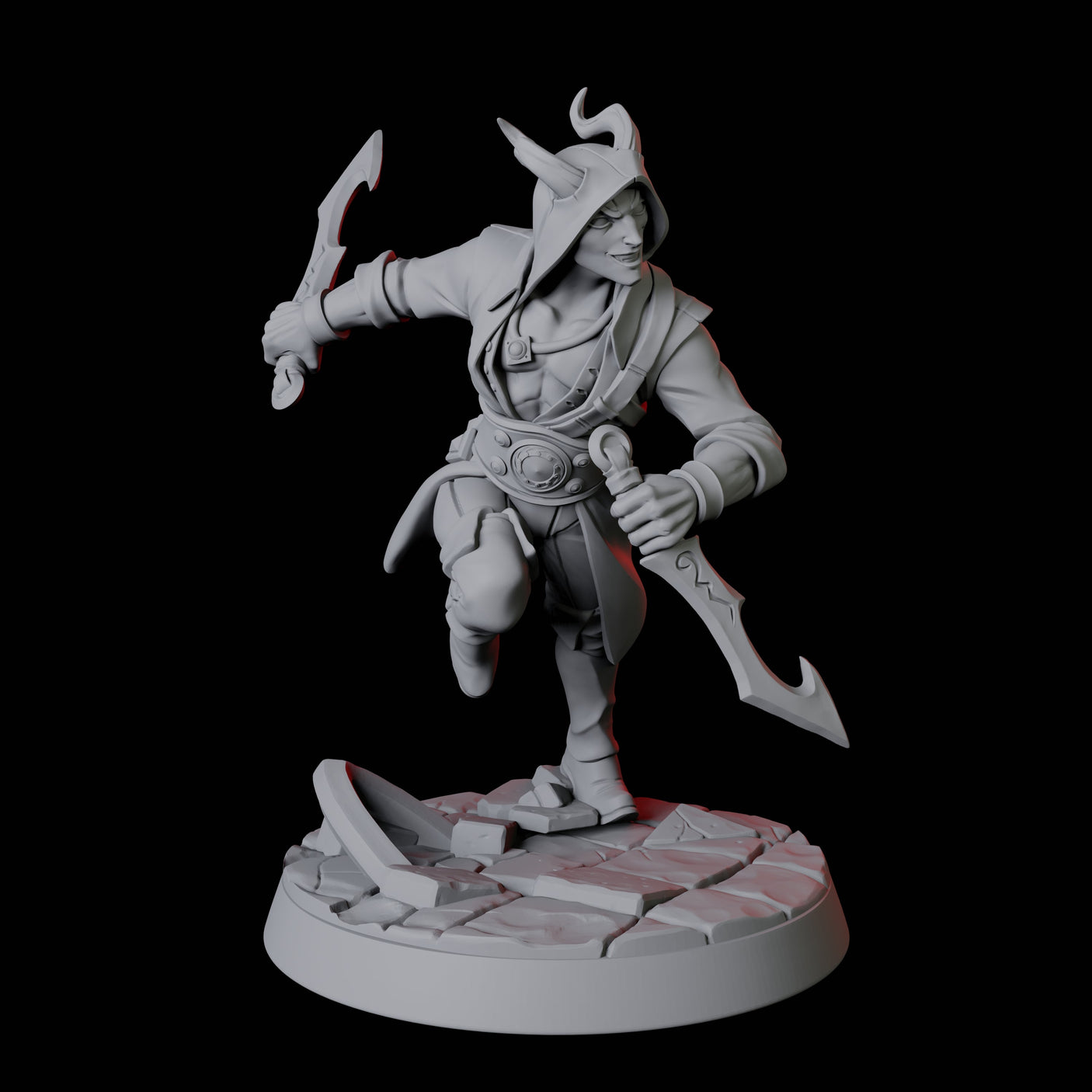 Six Tiefling Trickster Fighters Miniature for Dungeons and Dragons, Pathfinder or other TTRPGs