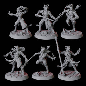 Six Tiefling Tricksters Miniature for Dungeons and Dragons, Pathfinder or other TTRPGs