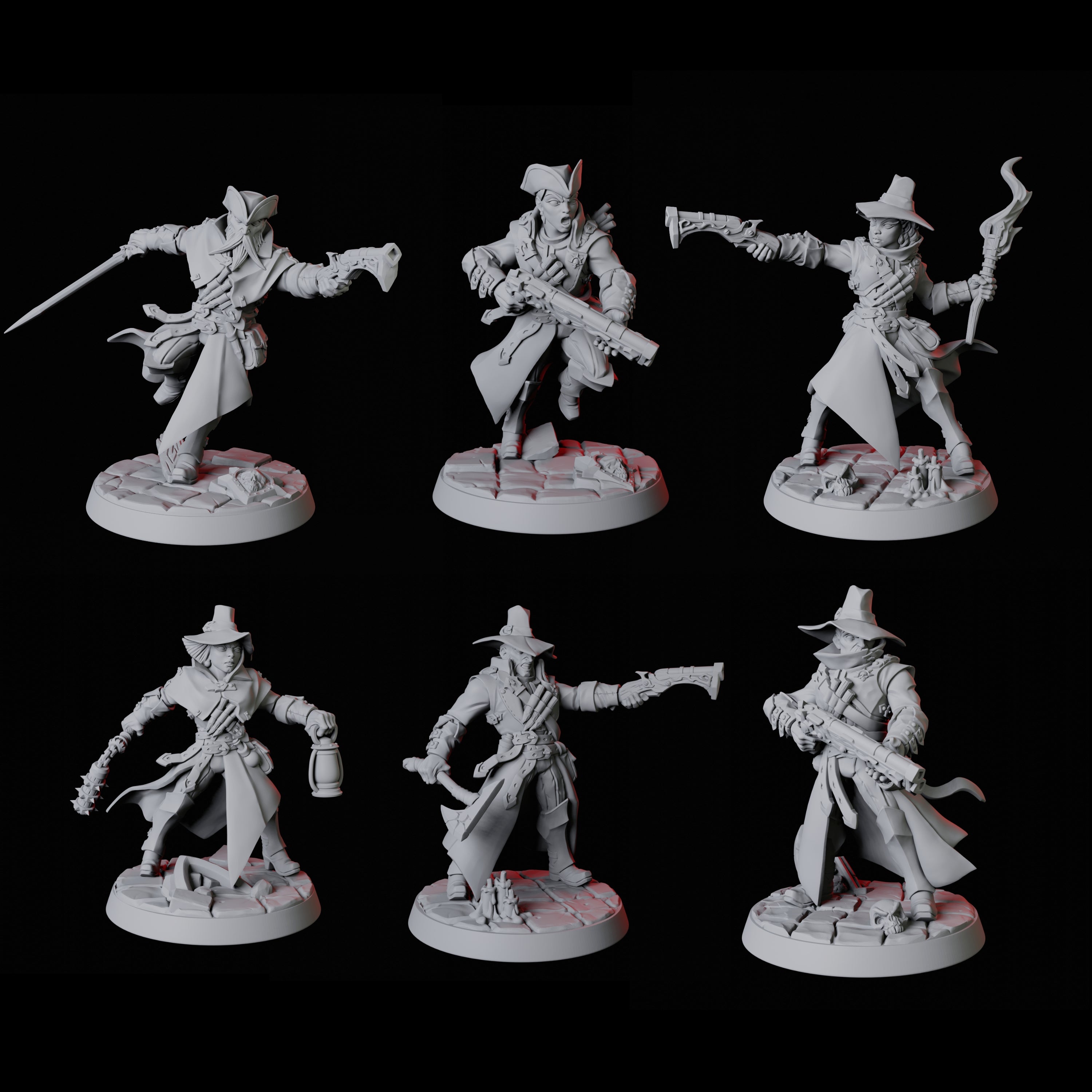 Six Vampire Hunters Miniature for Dungeons and Dragons, Pathfinder or other TTRPGs