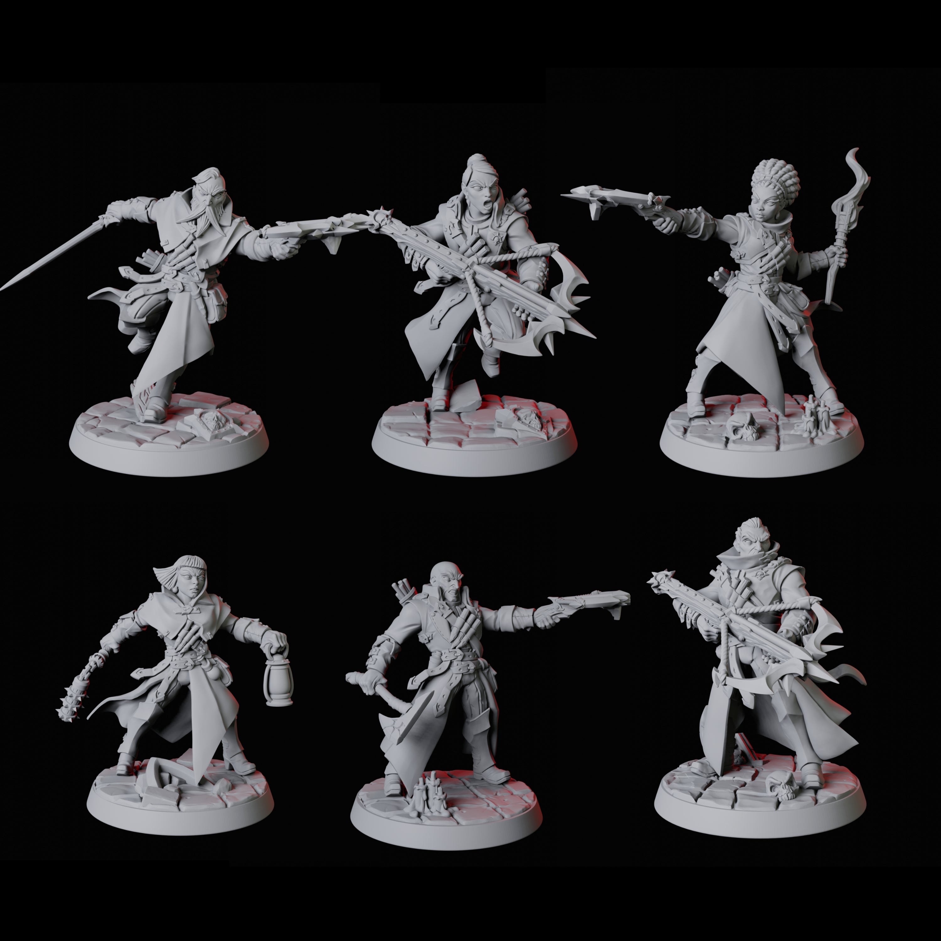 Six Vampire Hunters Miniature for Dungeons and Dragons, Pathfinder or other TTRPGs