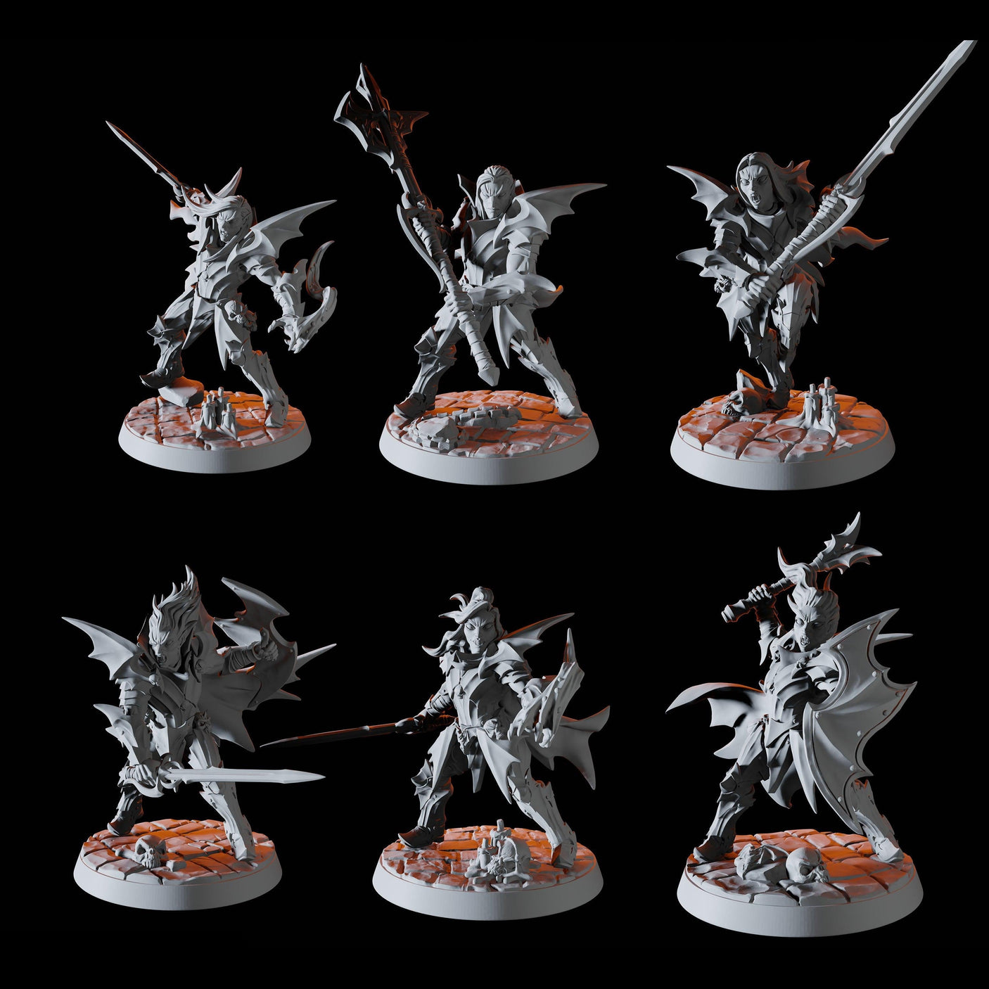 Six Vampire Spawn Miniature for Dungeons and Dragons, Pathfinder or other TTRPGs