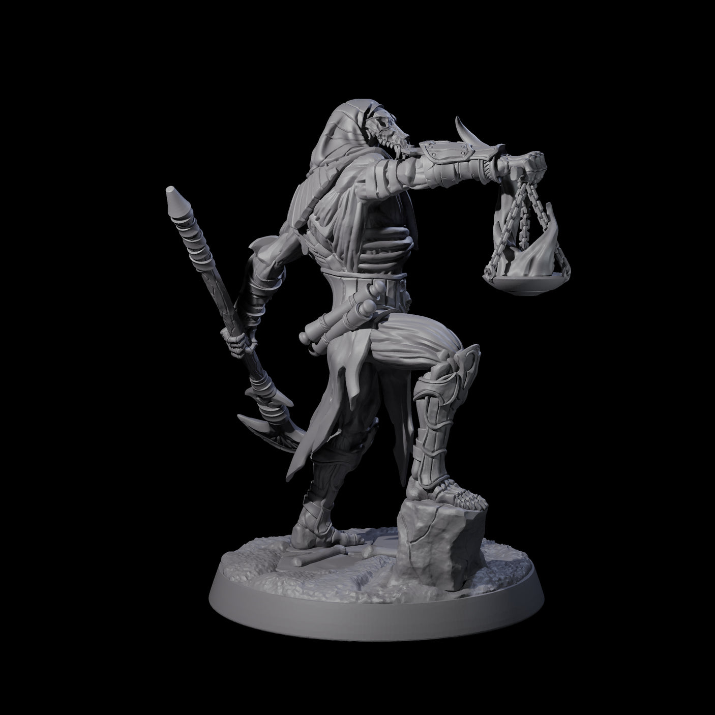 Skeletal Anbuis Priest Miniature for Dungeons and Dragons, Pathfinder or other TTRPGs
