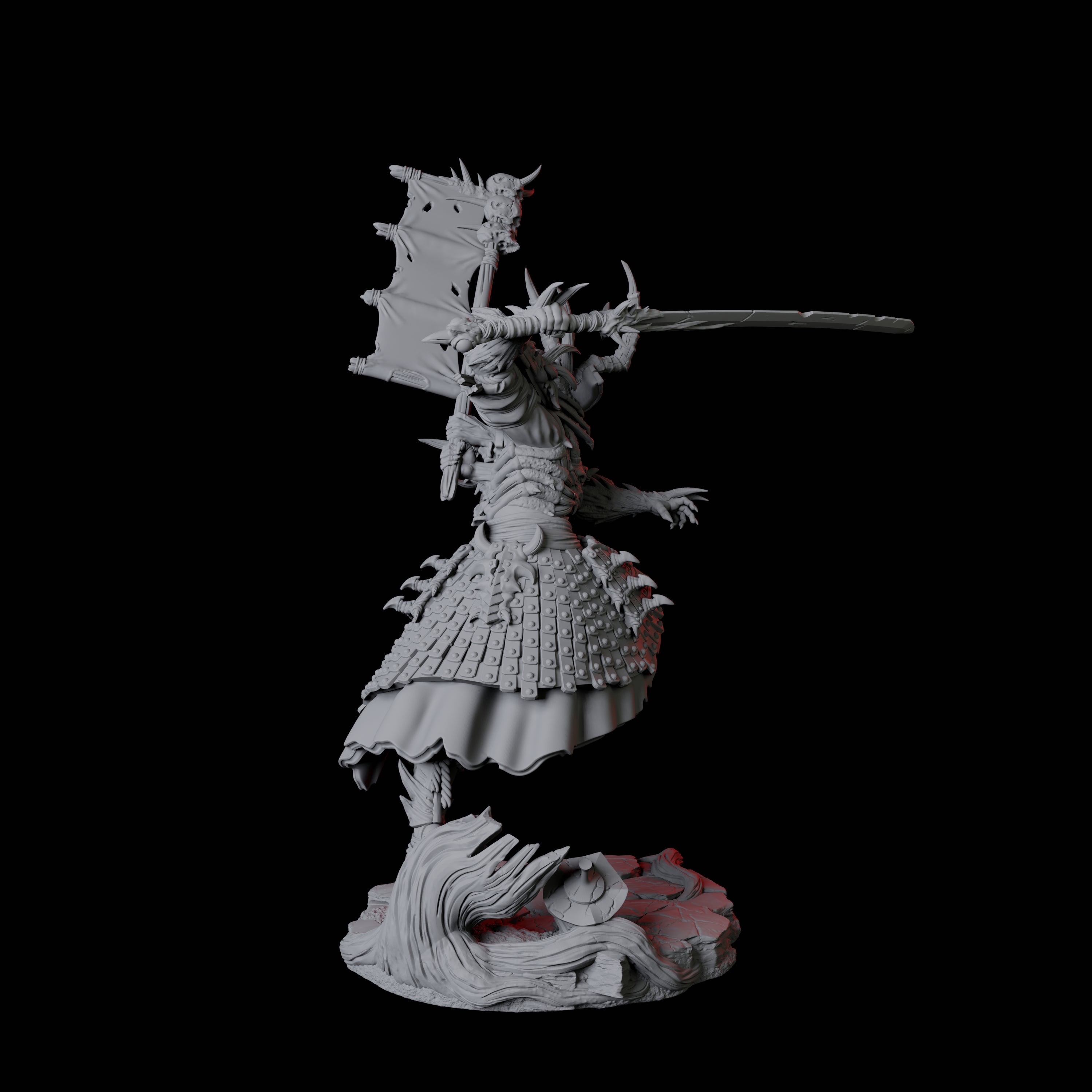 Skeletal Undead Samurai A Miniature for Dungeons and Dragons, Pathfinder or other TTRPGs