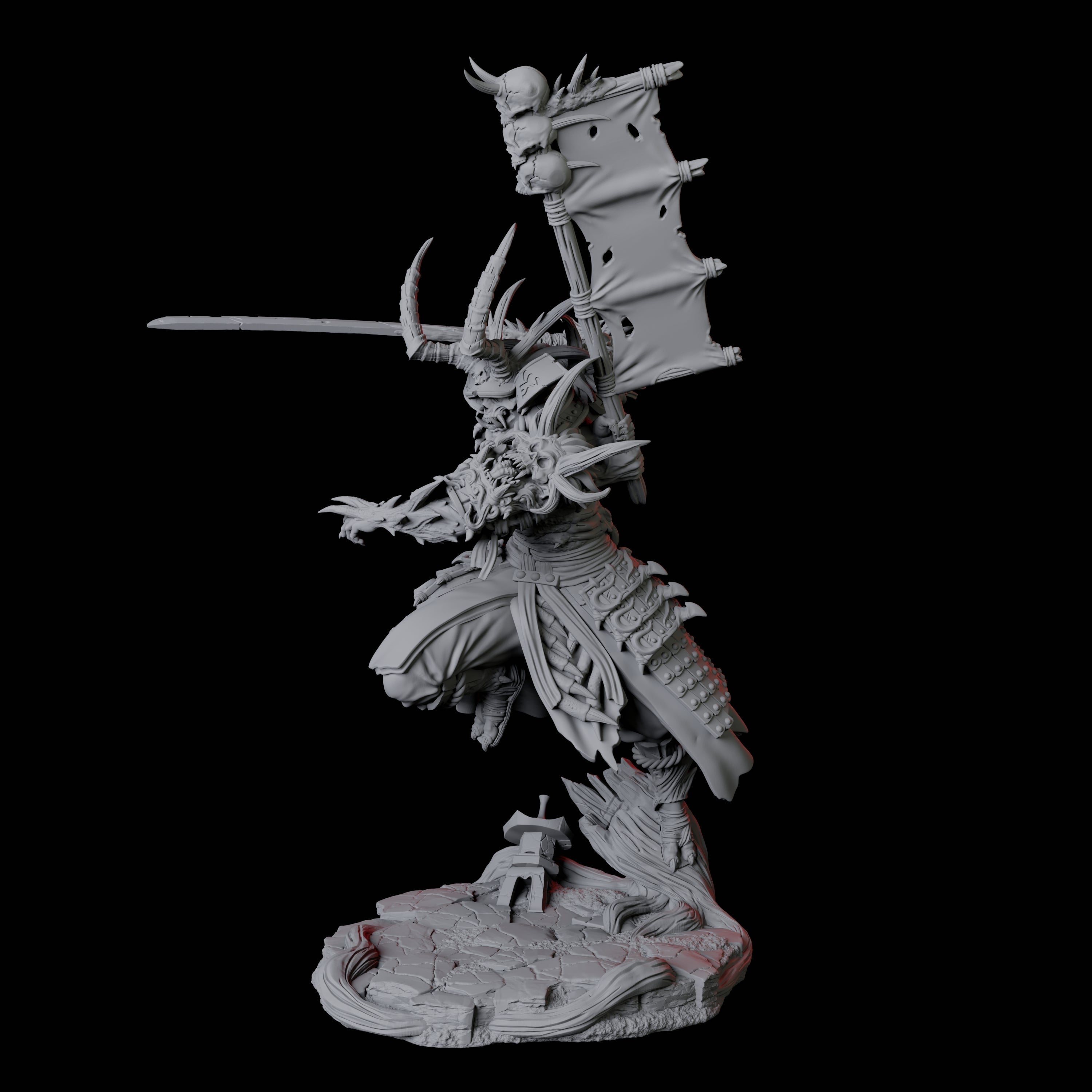 Skeletal Undead Samurai A Miniature for Dungeons and Dragons, Pathfinder or other TTRPGs