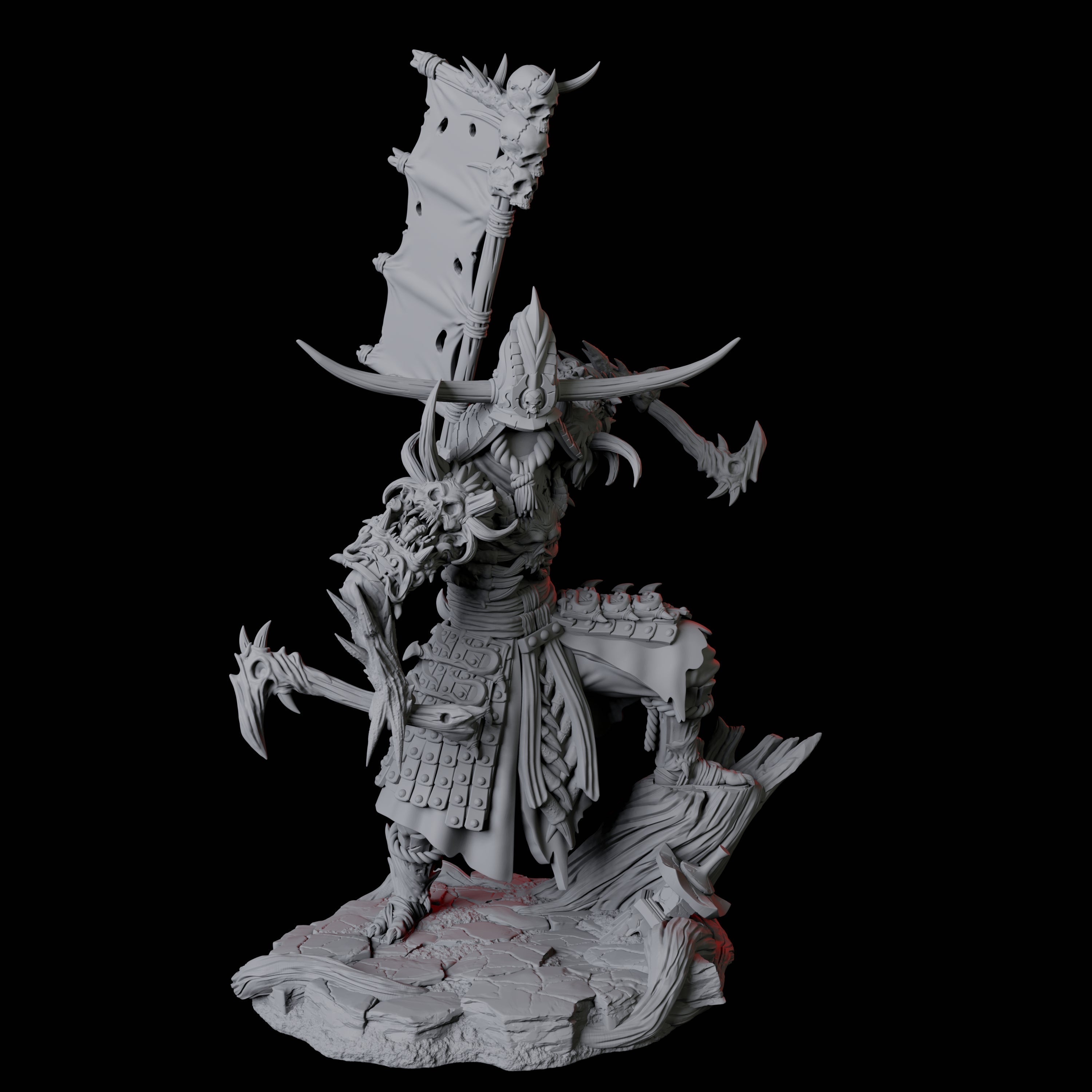 Skeletal Undead Samurai B Miniature for Dungeons and Dragons, Pathfinder or other TTRPGs