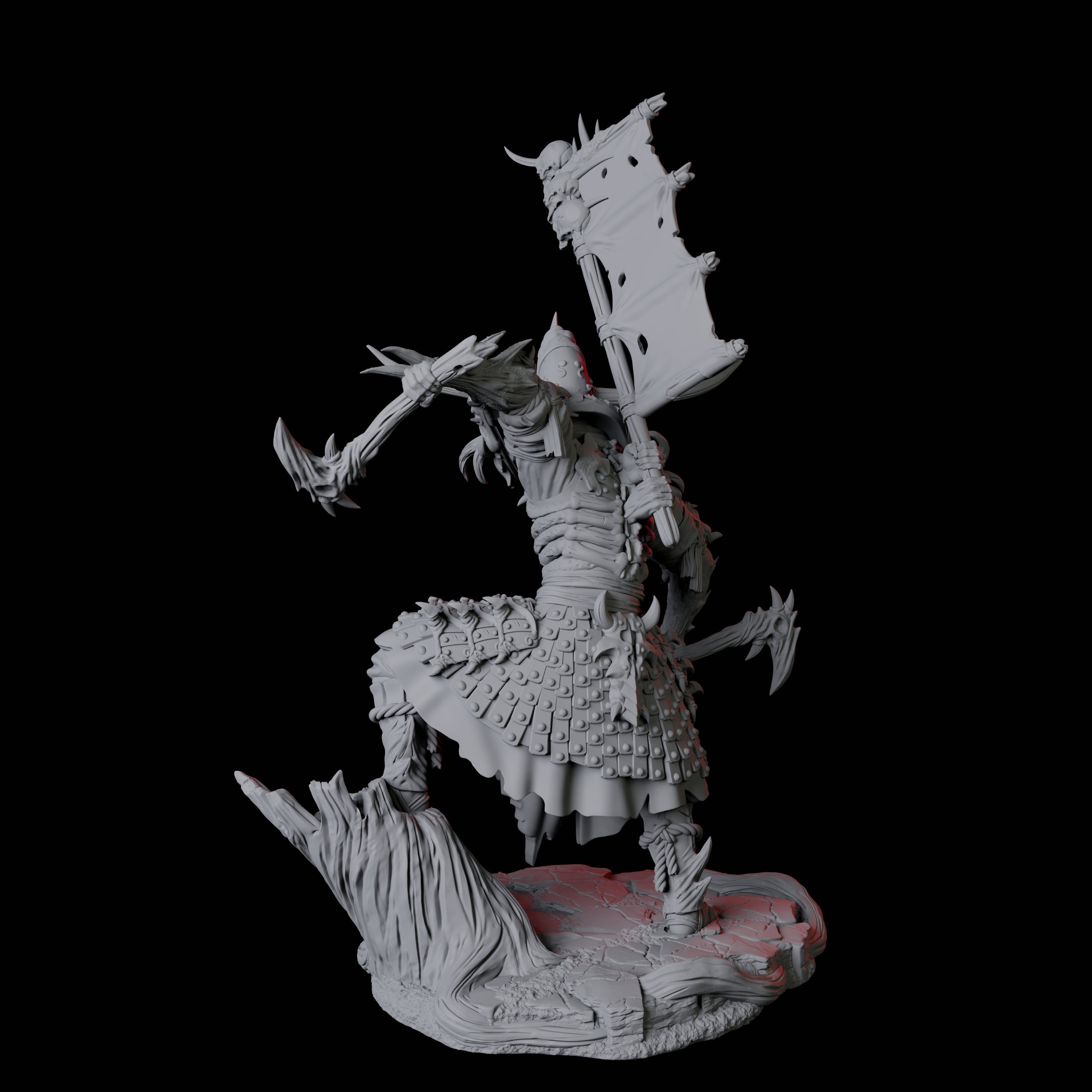 Skeletal Undead Samurai B Miniature for Dungeons and Dragons, Pathfinder or other TTRPGs