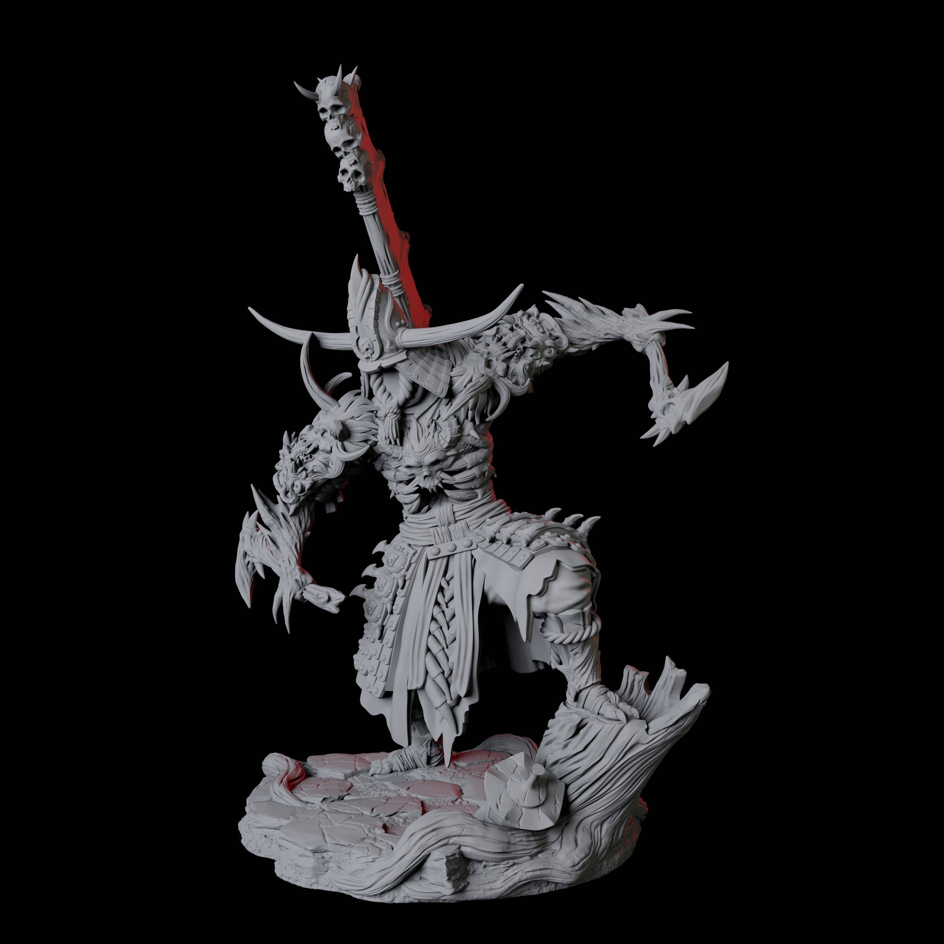 Skeletal Undead Samurai B Miniature for Dungeons and Dragons, Pathfinder or other TTRPGs